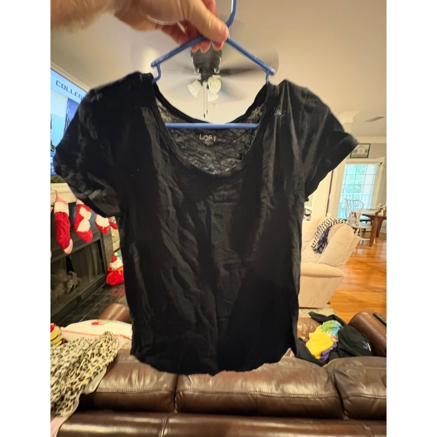 Loft LOFT Outlet Women’s XS Extra Small Black Short Sleeve Tee Size XS / US 0-2 / IT 36-38 - 2 Thumbnail