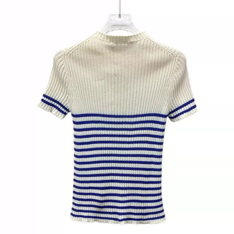 Dior Dior Color-blocked striped letter inlaid cotton round-neck Size XS / US 0-2 / IT 36-38 - 2 Thumbnail