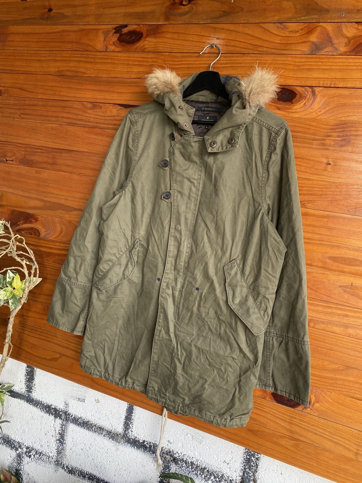 R. Newbold Olive Green Fur Hood Parka Jacket – British Casua
