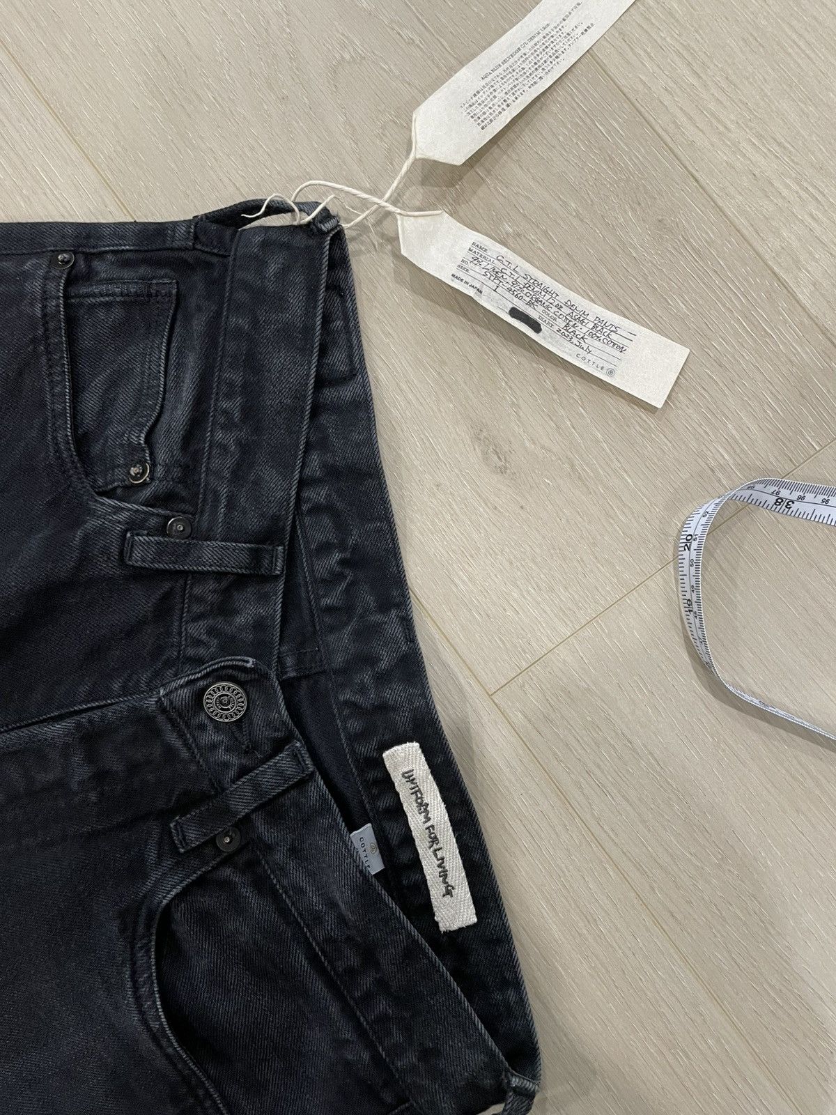 cottle Cottle C.T.L Straight Denim Jeans 12oz Asagi Black - Size 1 Size US 28 / EU 44 - 2 Thumbnail