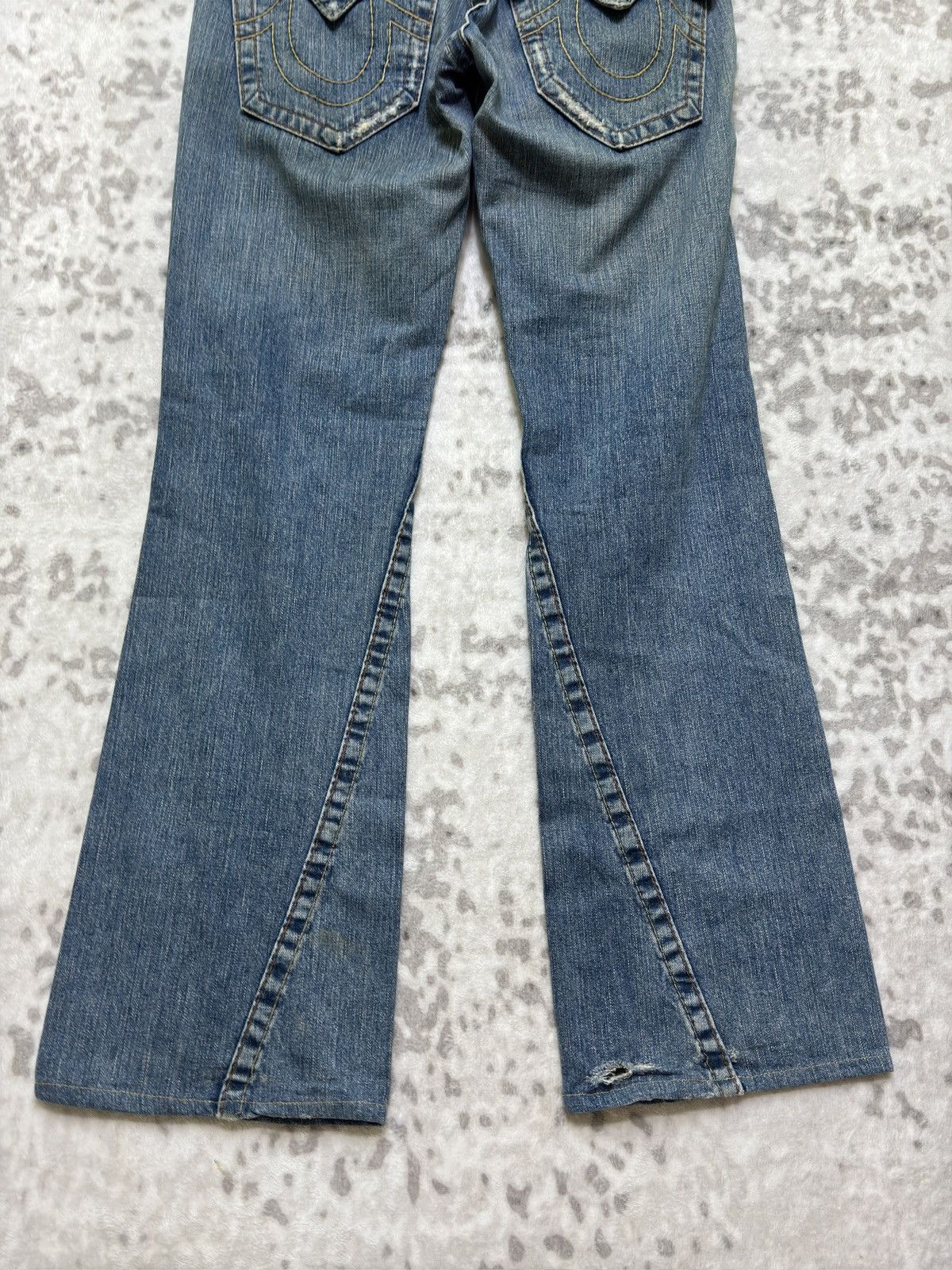 True Religion True Religion Joey Flare Denim Jeans Light Blue Distressed Size US 32 / EU 48 - 12 Thumbnail