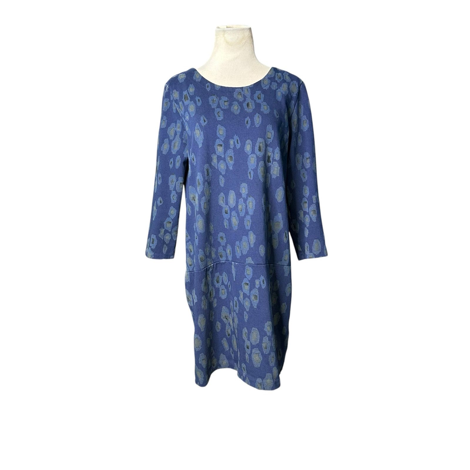 Gap Gap Blue Leopard Print 3/4 Sleeve Mini Dress size M Size M / US 6-8 / IT 42-44 - 8 Thumbnail
