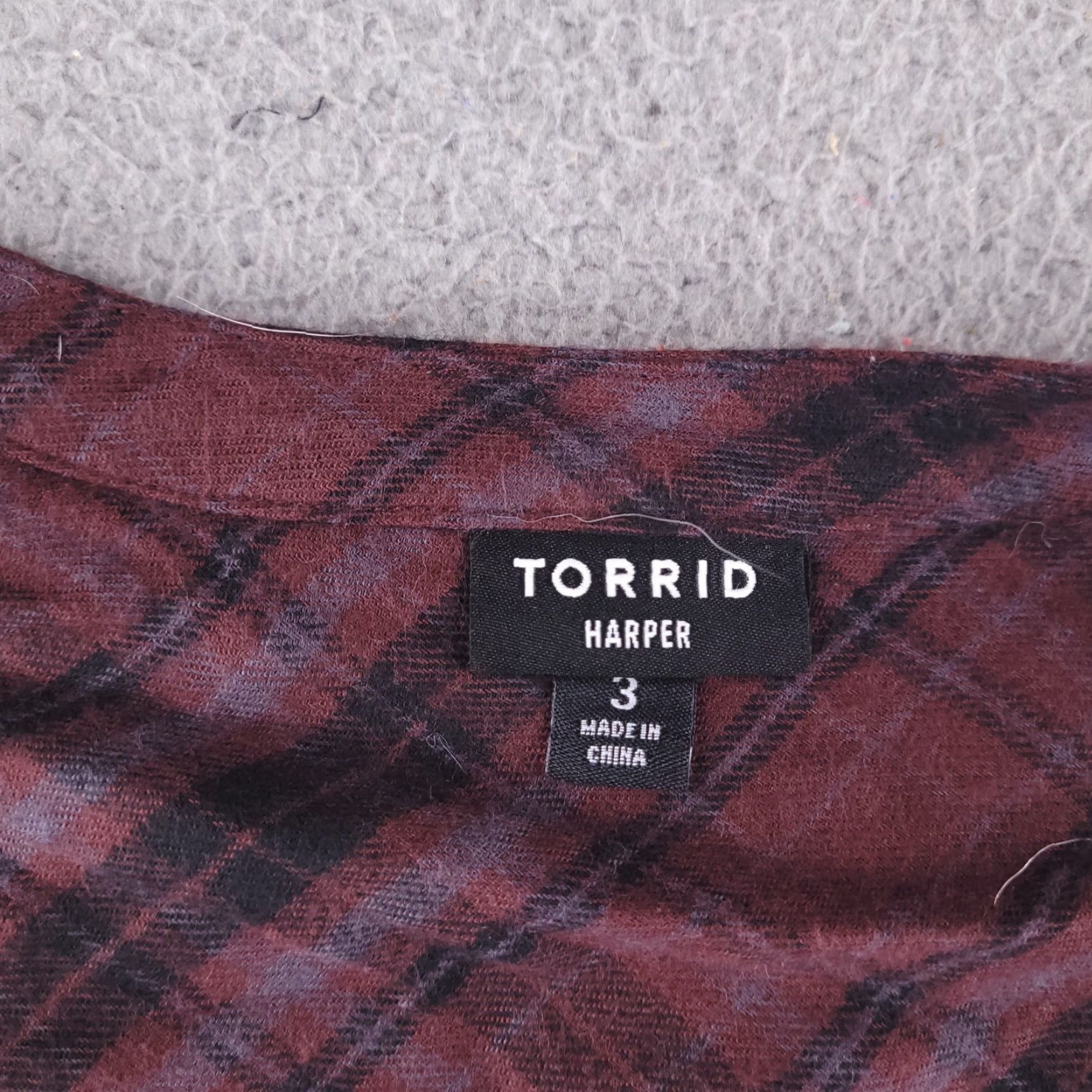 Torrid Torrid Harper Womens Tunic Top Red Plaid Pockets 3/4 Sleeve Size 2 Size XS / US 0-2 / IT 36-38 - 2 Thumbnail
