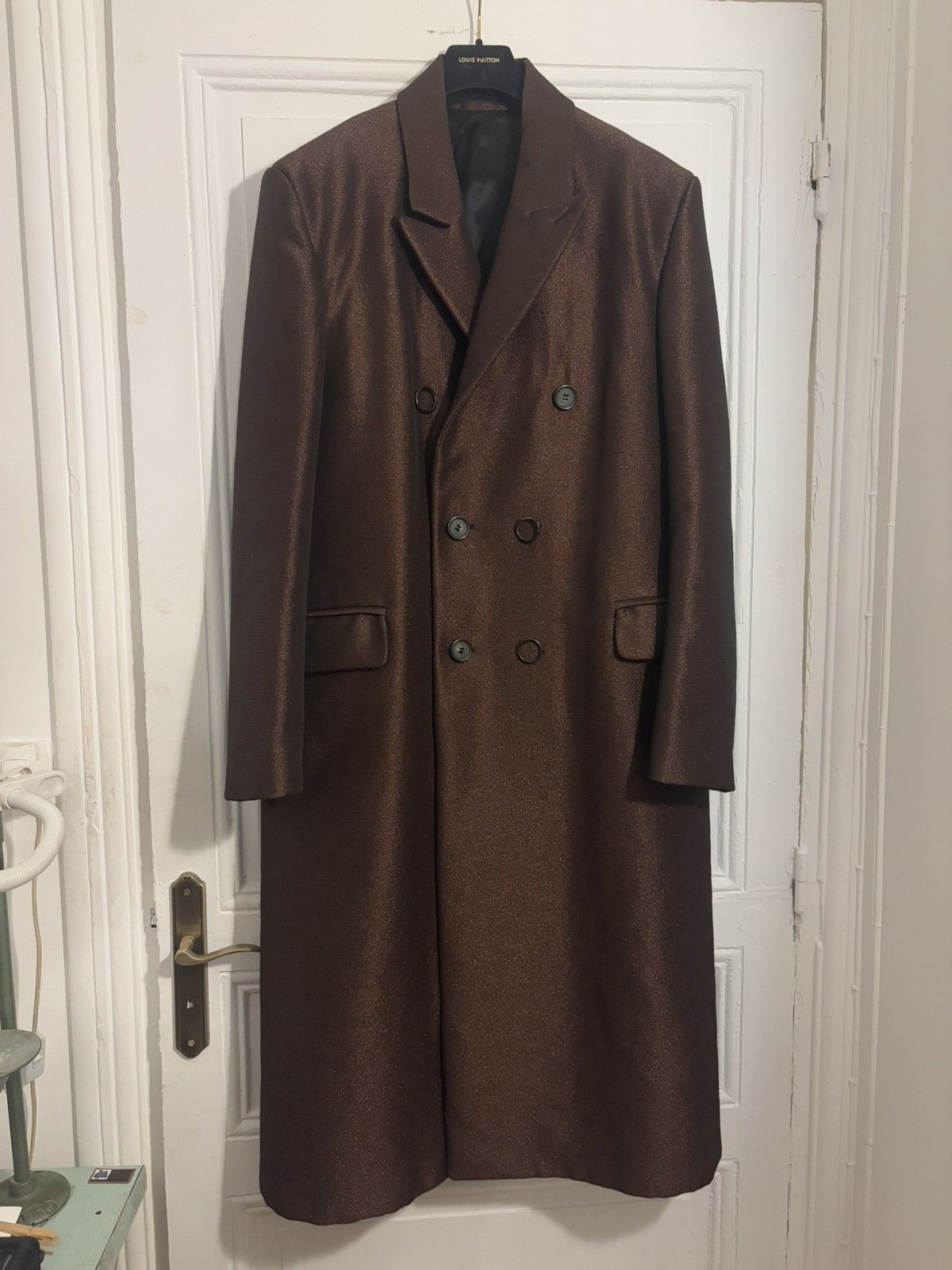 Acne Studios Acne Studios long coat in shiny brow Size US L / EU 52-54 / 3 - 5 Thumbnail