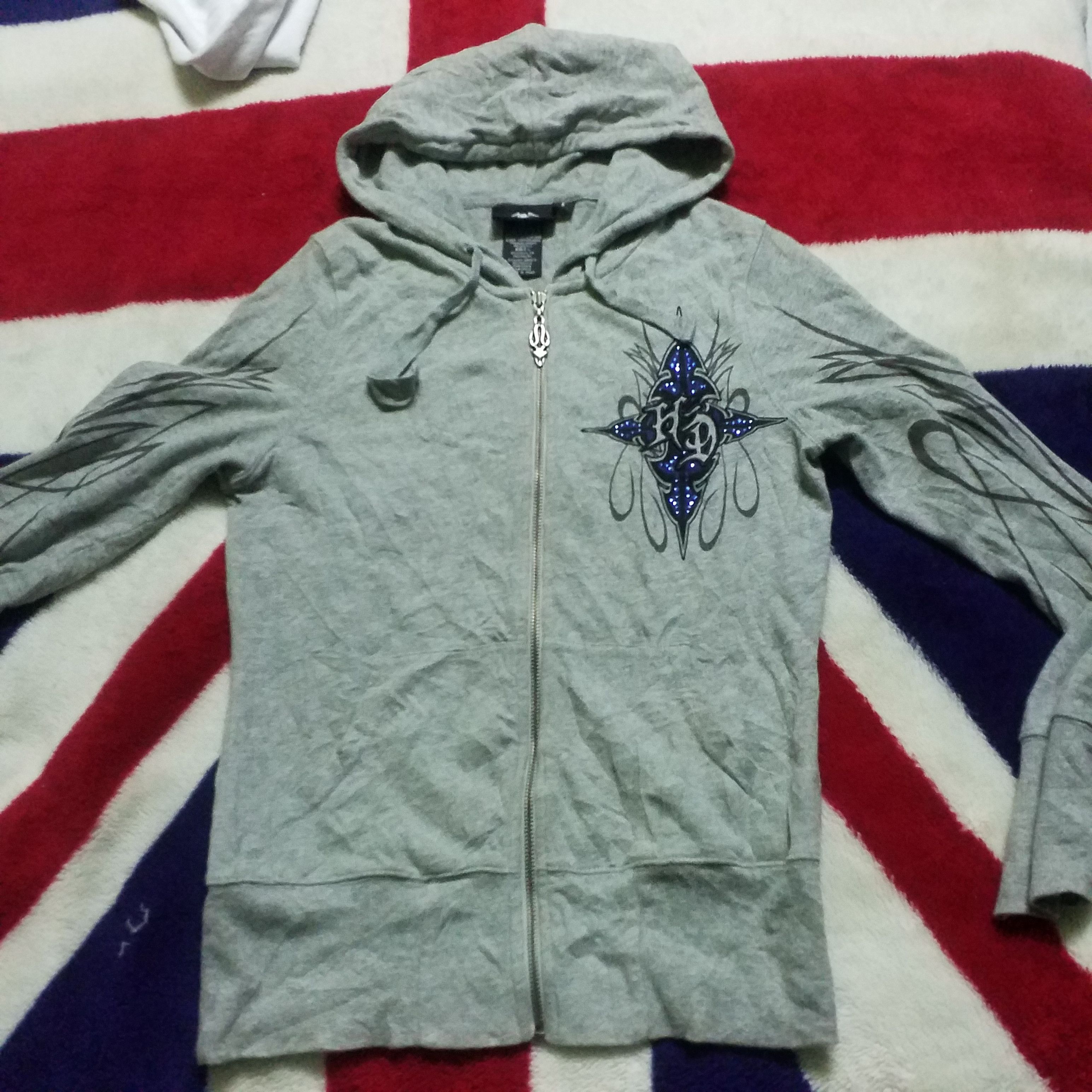 Harley Davidson × Vintage HARLEY DAVIDSON HOODIE FULL ZIPPER TATOO STYLE Size S / US 4 / IT 40 - 1 Thumbnail