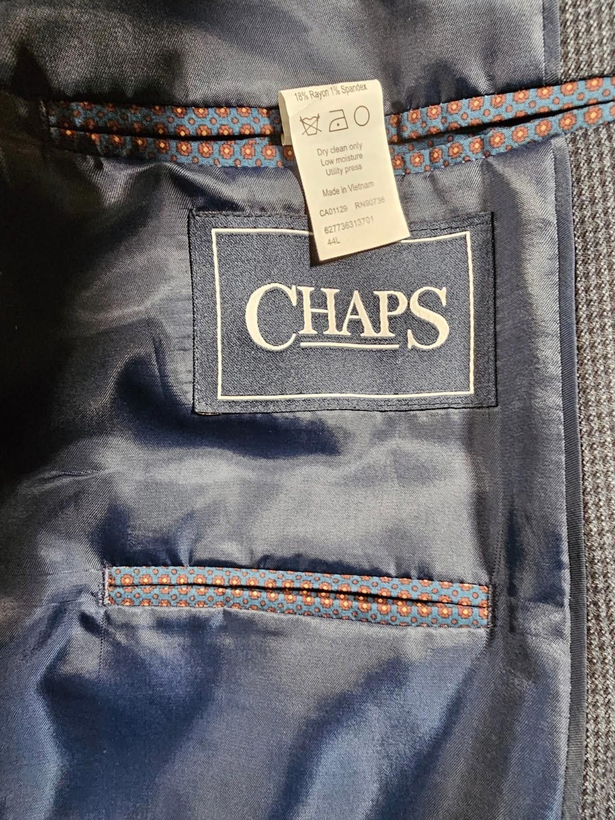 Chaps Chaps 44L Blue Houndstooth 2 Button Blazer Size 44L - 7 Thumbnail