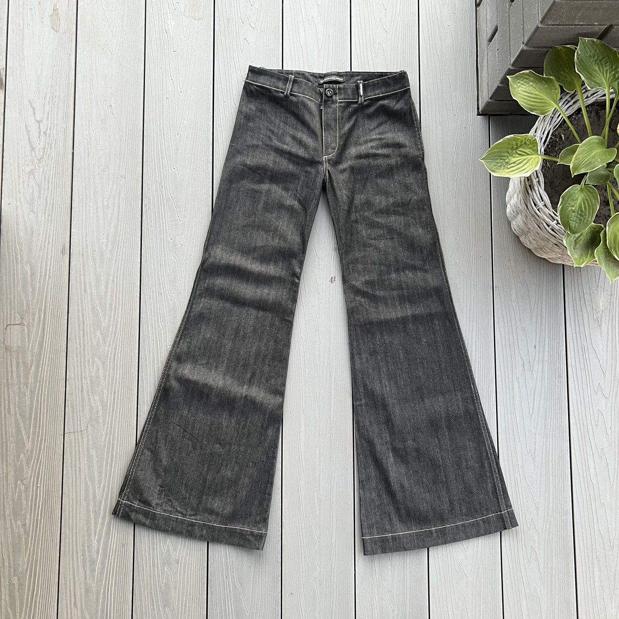 Balenciaga × Japanese Brand BALENCIAGA Denim Black Flared Low Rise Jeans 27 Size 27" / US 4 / IT 40 - 2 Thumbnail