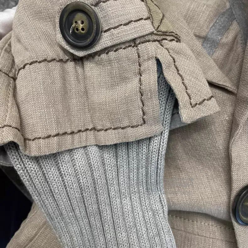 Brunello Cucinelli Brunello Cucinelli Khaki Cotton Linen Jacket Size M / US 6-8 / IT 42-44 - 8 Thumbnail