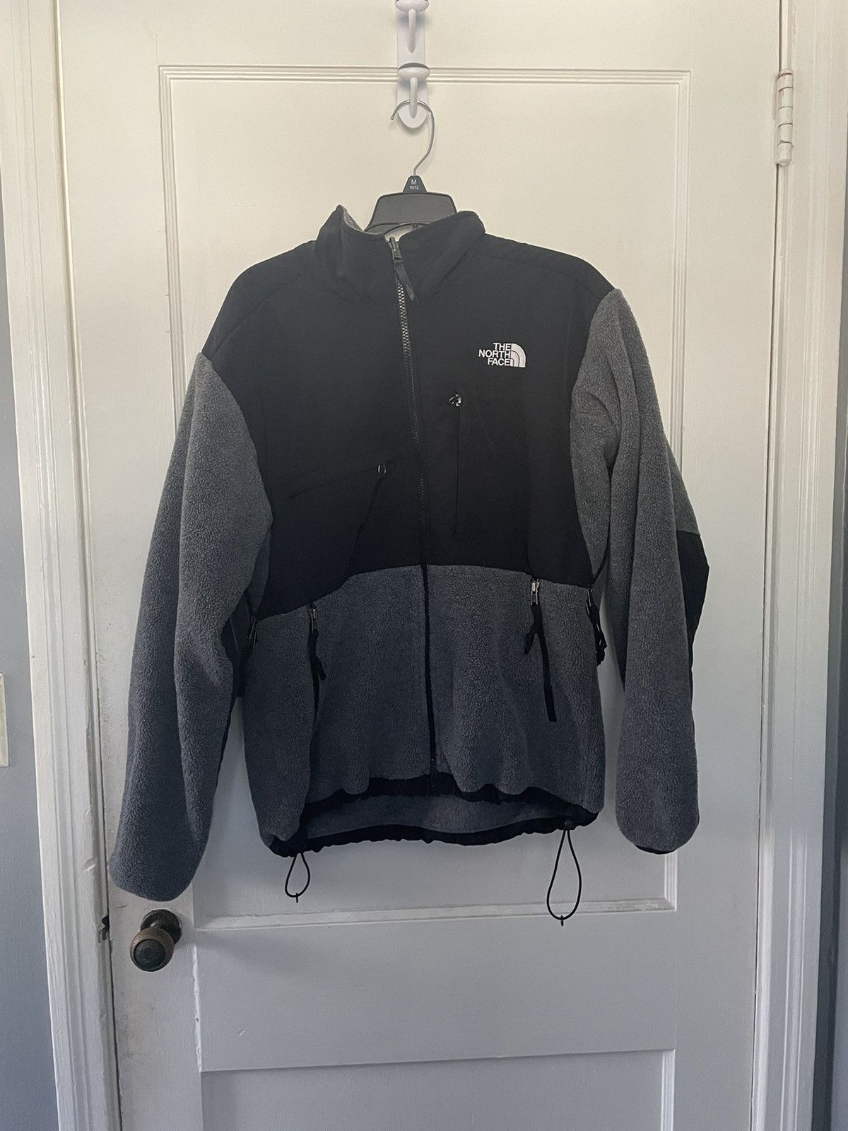 Grey and Black North Face Fleece Jacket