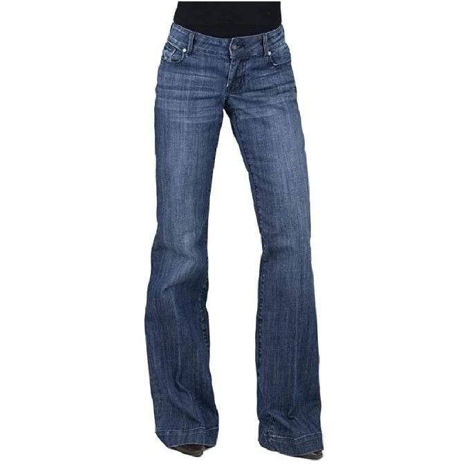 Stetson Womens 16 Blue Dark Wash Denim Relaxed Fit Jeans