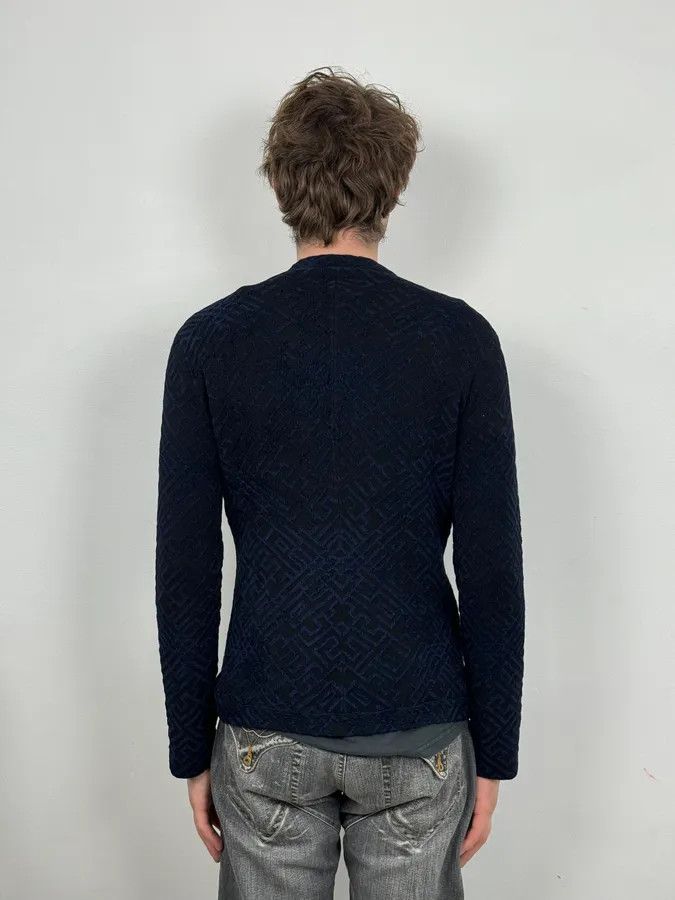 Emporio Armani SS2023 Emporio Armani Asymmetrical Navy Textured Jacket Size XS / US 0-2 / IT 36-38 - 3 Thumbnail