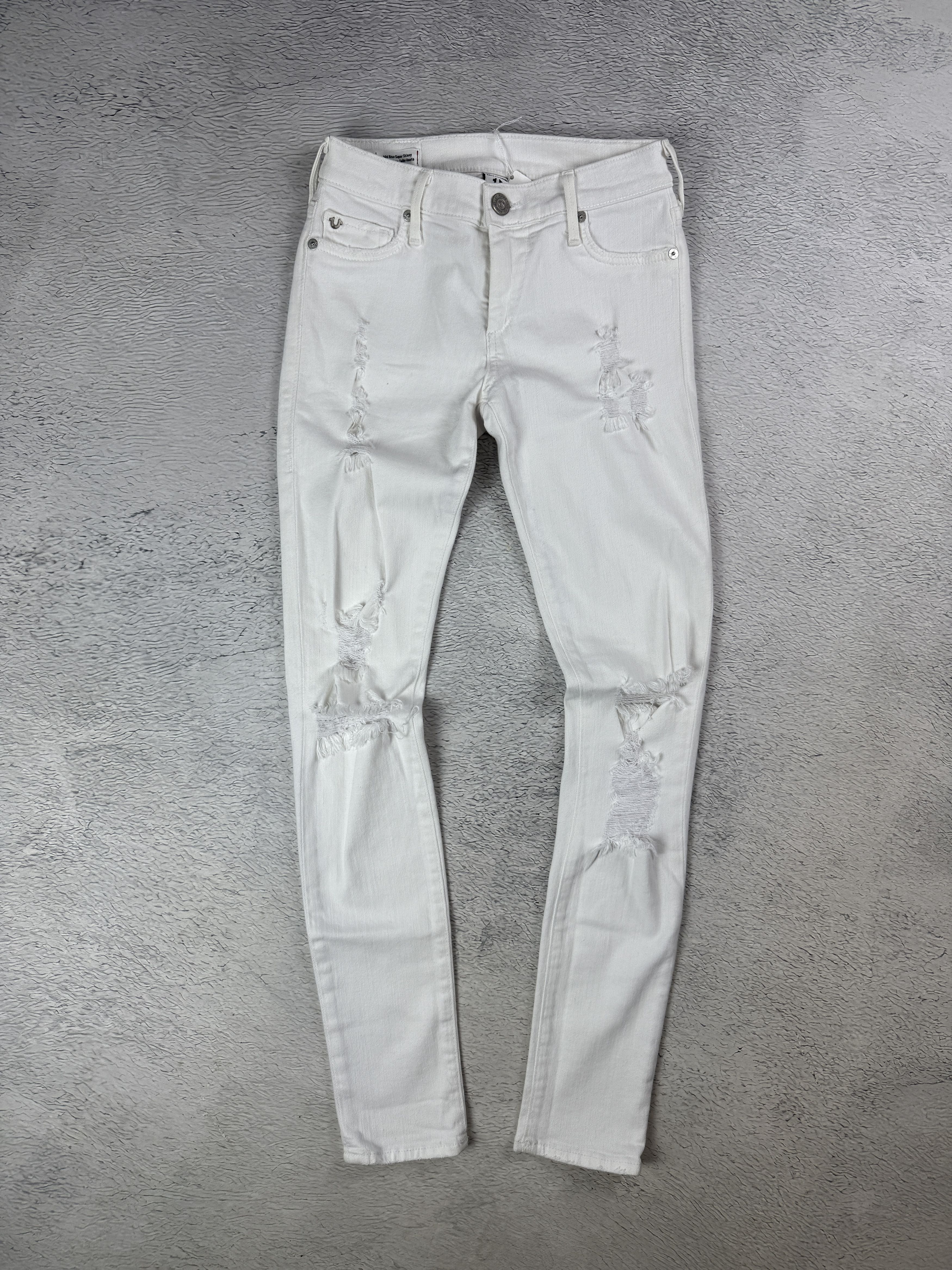 True Religion True Religion Women Jeans Halle Distressed Mid Rise Skinny Size 23" - 4 Thumbnail