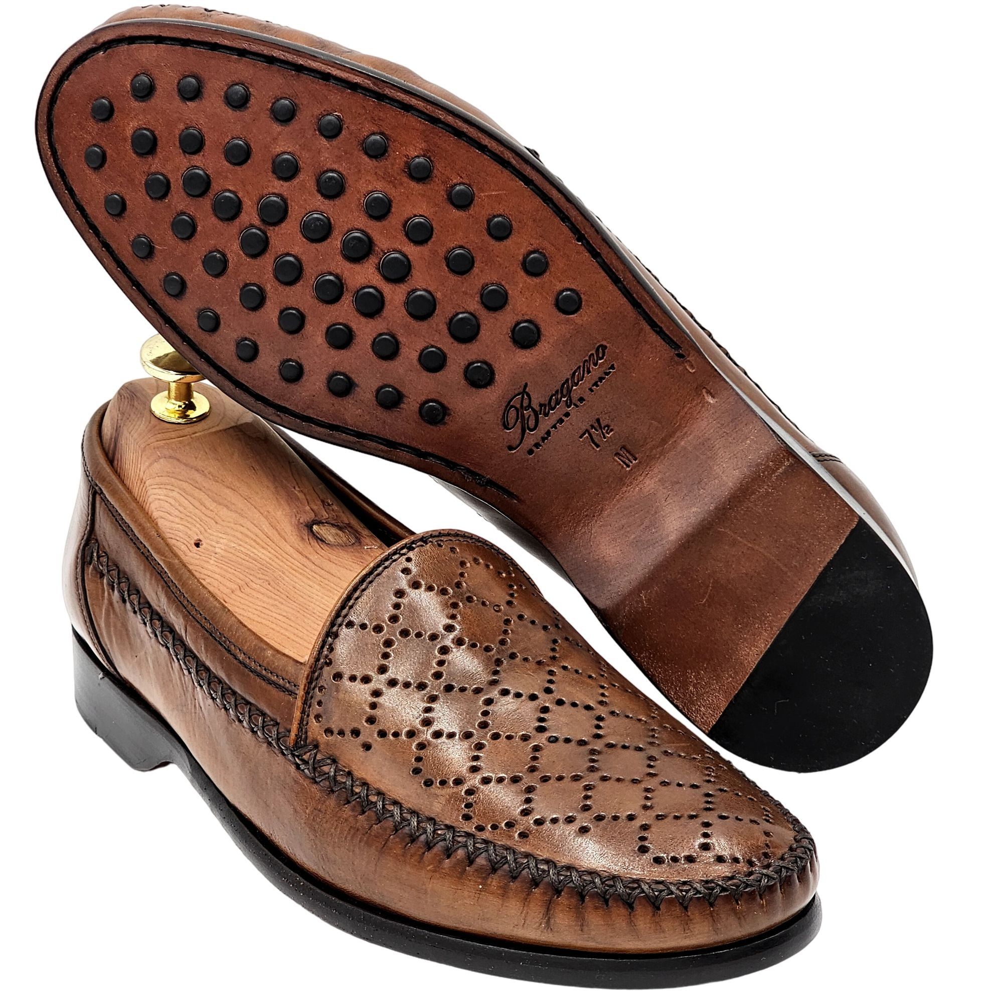 Bragano × Cole Haan NEW Vintage Bragano Cole Haan Men's 7.5M Brown Leather Dress Size US 7.5 / EU 40-41 - 9 Thumbnail