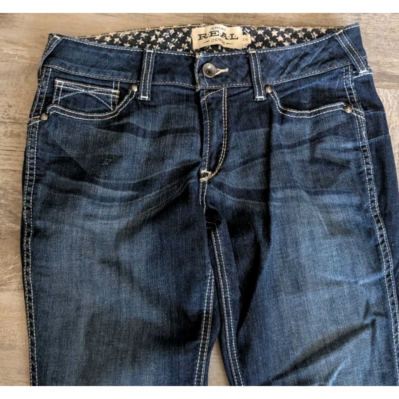Ariat Ariat Real Ella Jeans Women 31 Blue Skinny Mid Rise Stretch Western Dark Denim Pants Size 24" / US 00 / IT 34 - 3 Thumbnail
