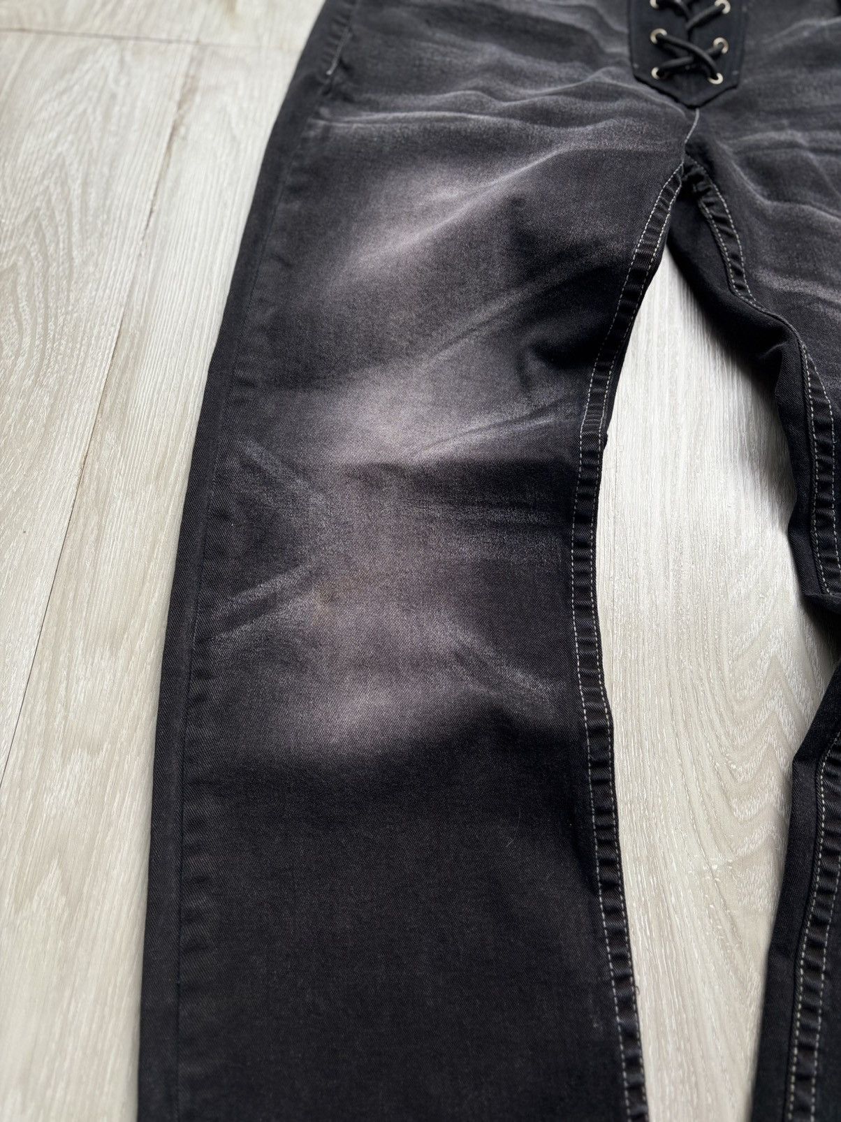 Japanese Brand Re ambition lace-up baggy jeans Size US 30 / EU 46 - 4 Thumbnail