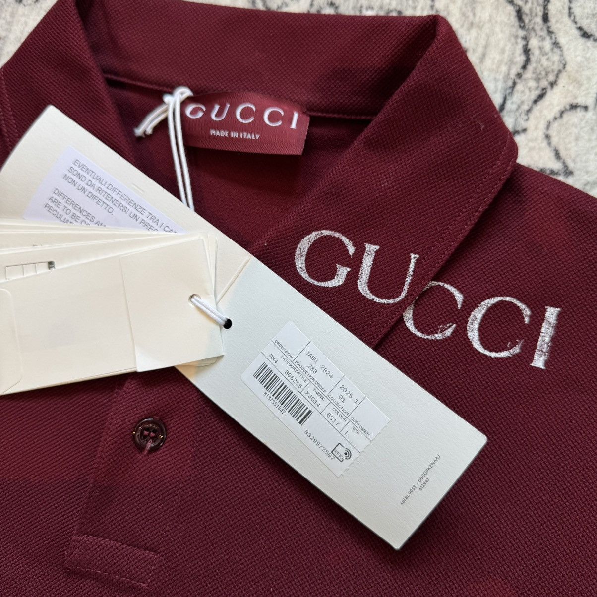 Gucci Gucci Collar Logo Polo Burgundy Size US L / EU 52-54 / 3 - 5 Thumbnail