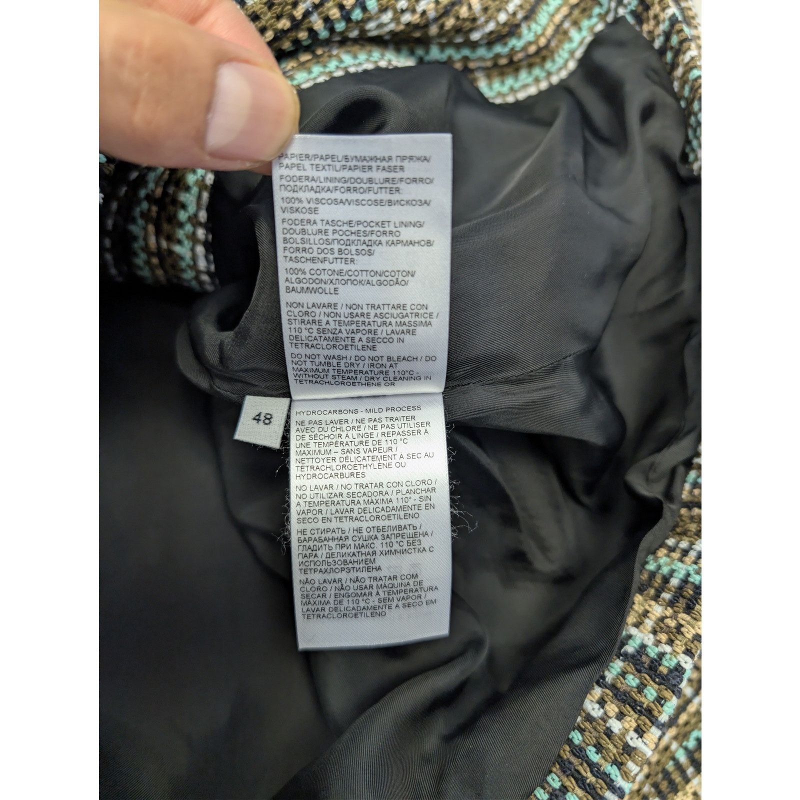 Bottega Veneta o1rshd1 Multicoloured Cotton Check Blouson Jacket in Black Size US M / EU 48-50 / 2 - 19 Thumbnail