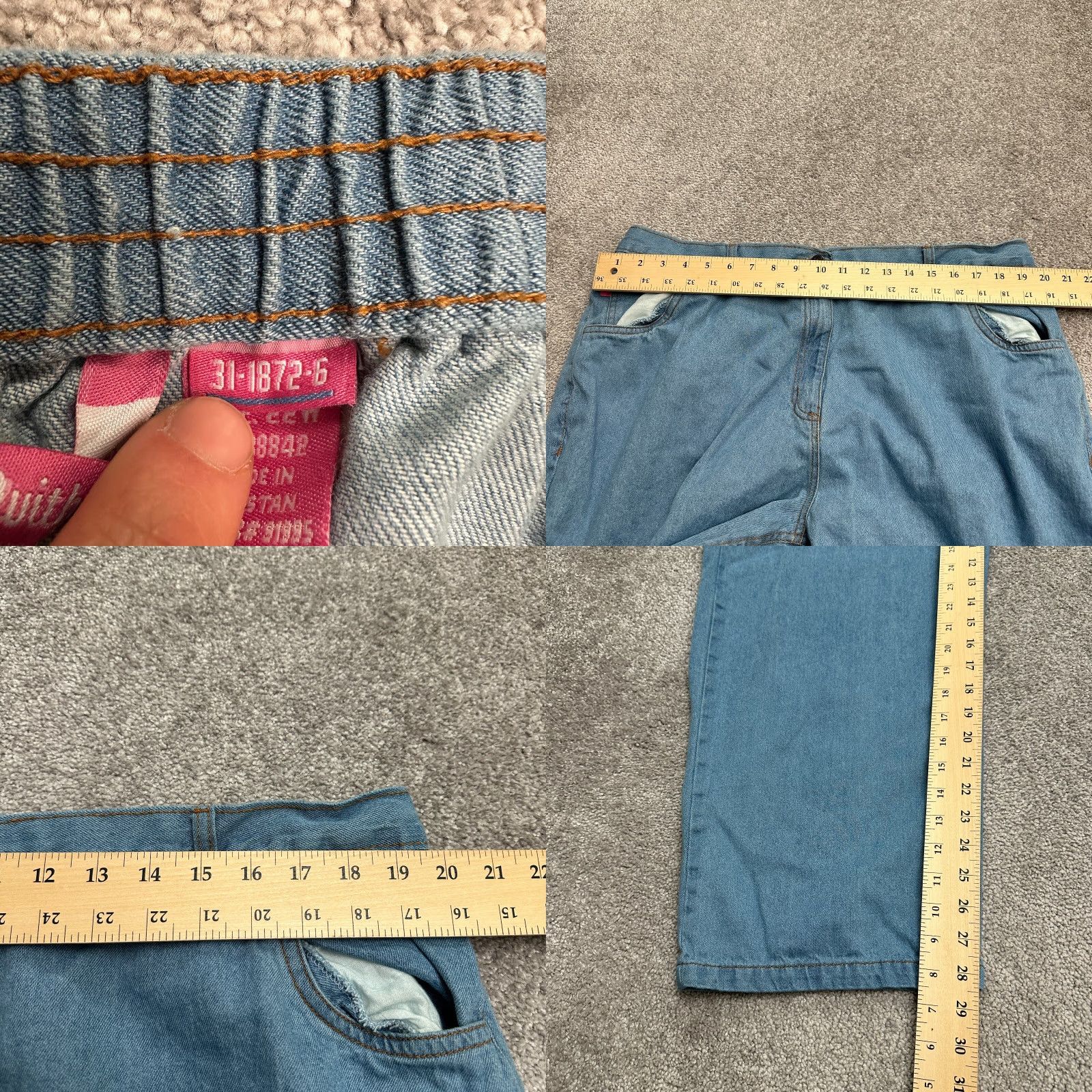 Vintage Woman Within Jeans Denim Wide-Leg 22W Blue Elastic Waist 5-Pocket Plus Size Women Size 40" / US 18 - 8 Thumbnail