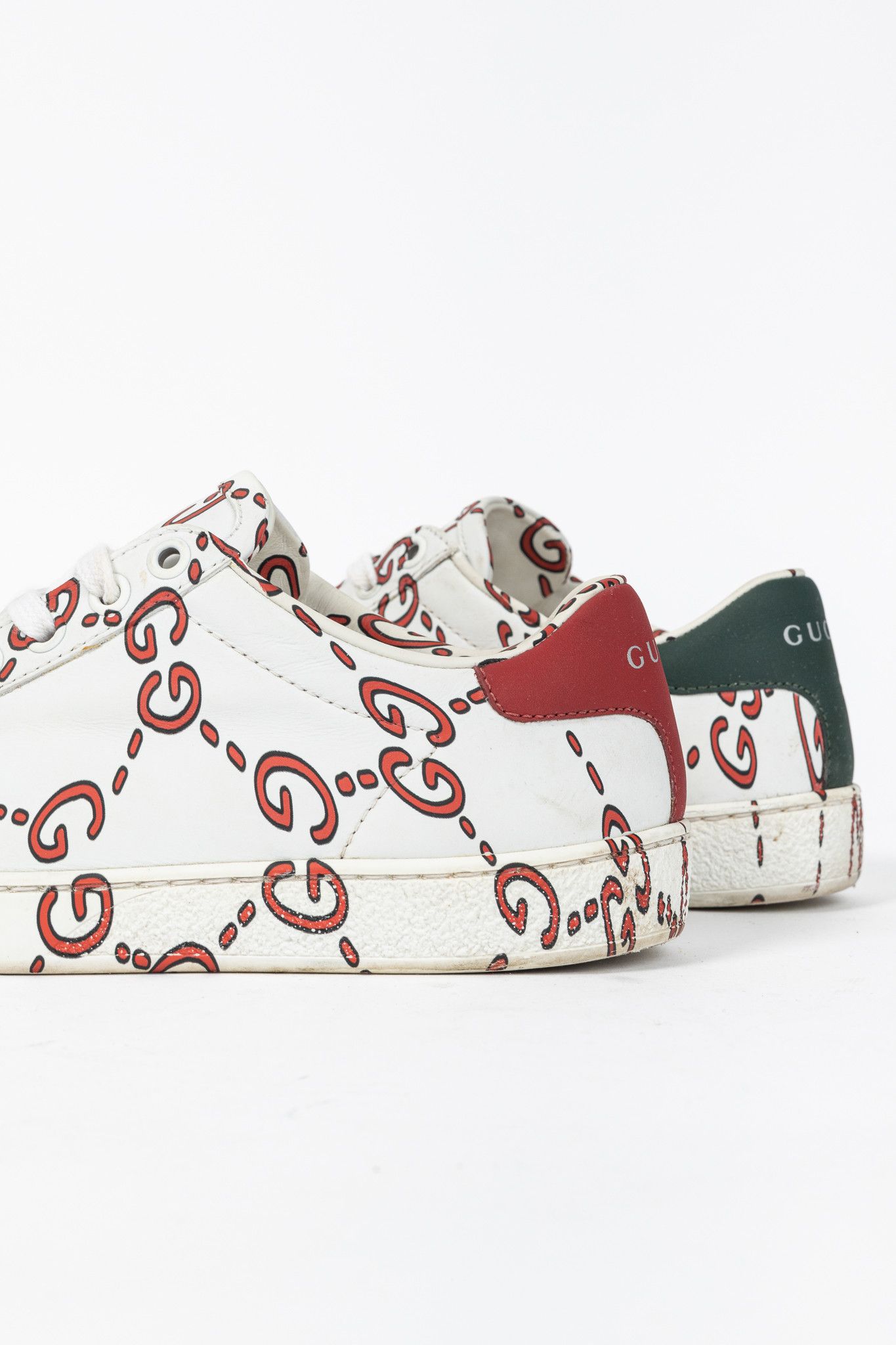 Gucci Gucci Ace White GG Ghost Lace-Up Sneakers Size US 4 / IT 34 - 8 Thumbnail
