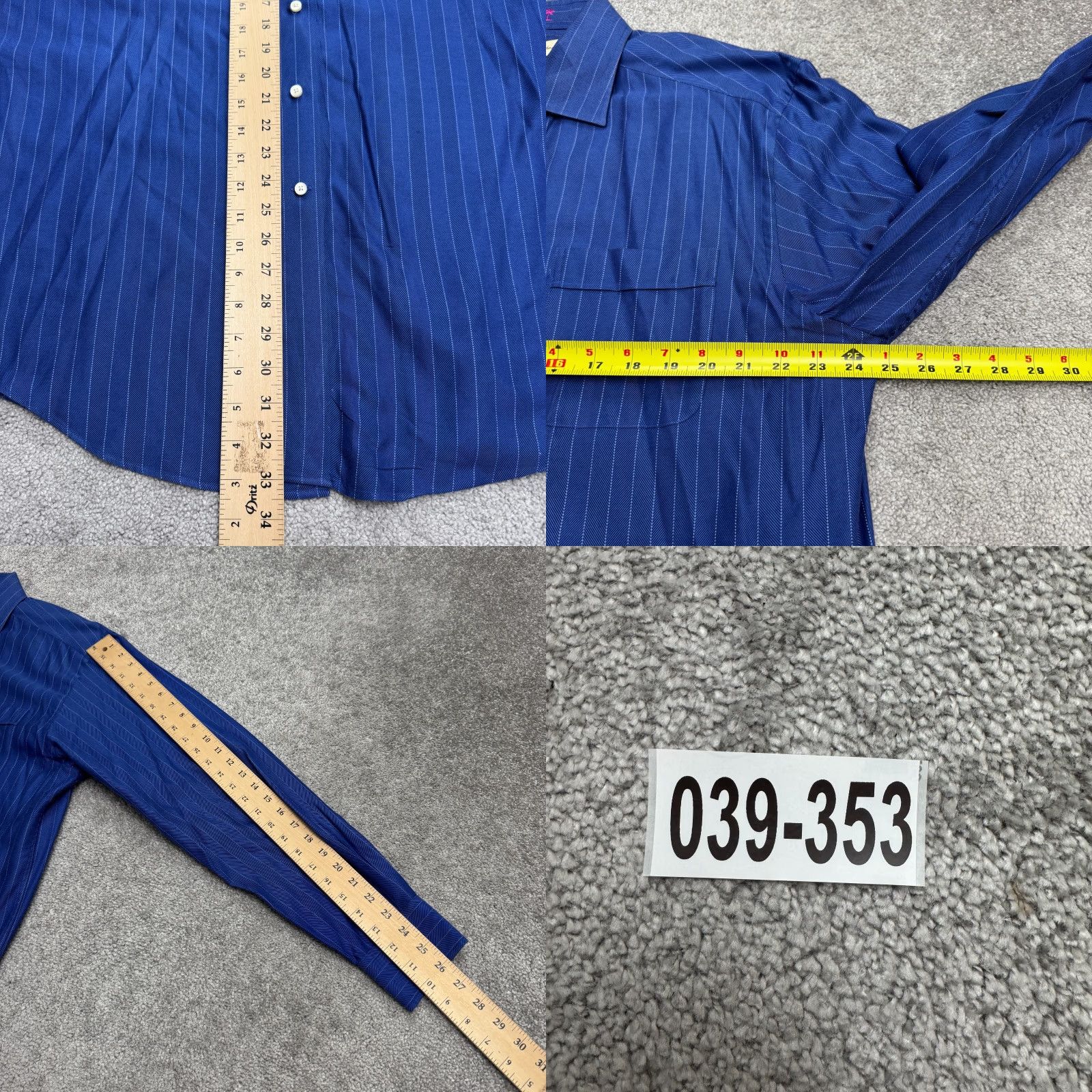 Tommy Bahama VINTAGE Tommy Bahama Button-Up Shirt Mens Regular Blue Striped Herringbone Classic 16.5 34/35 SS? Size US S / EU 44-46 / 1 - 9 Thumbnail
