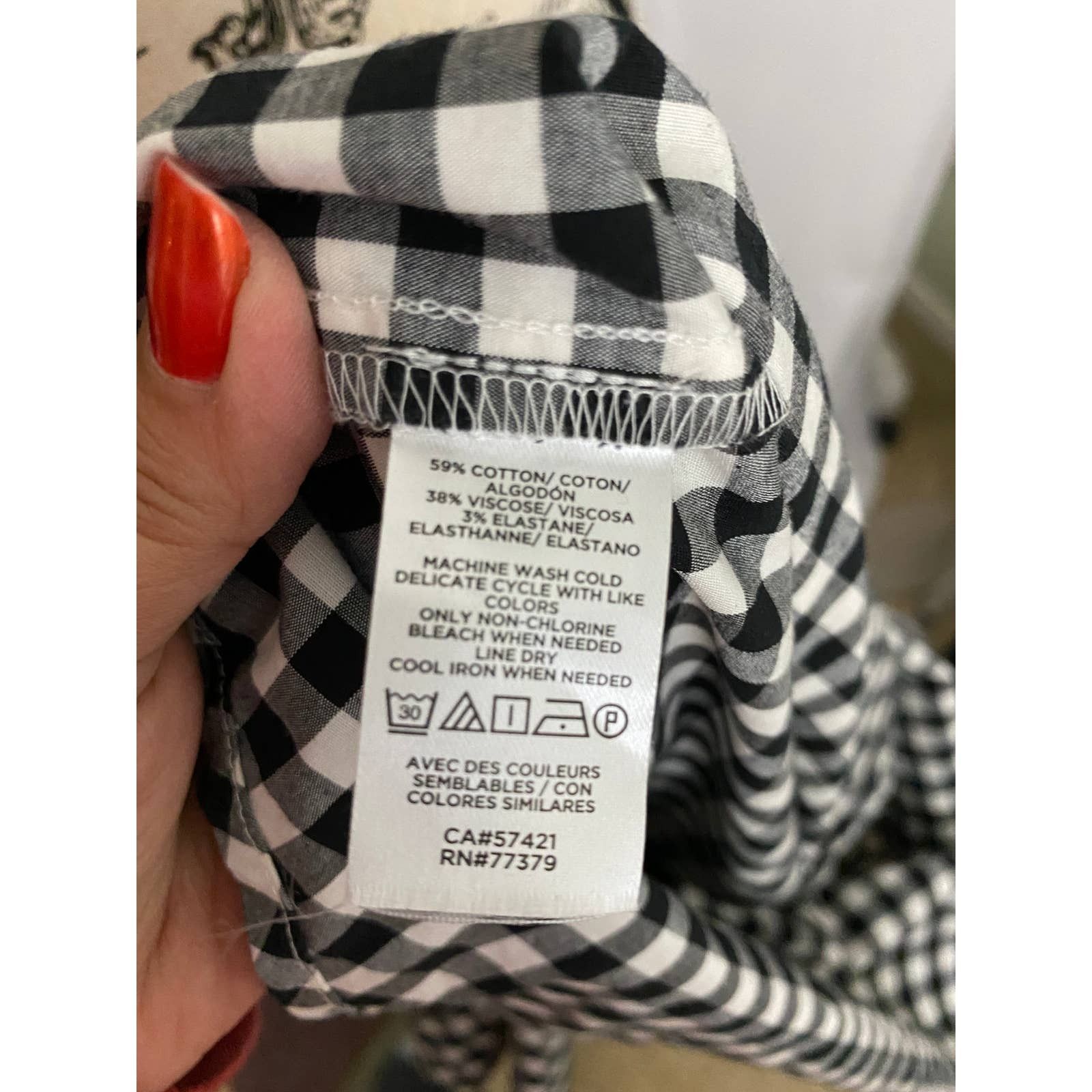 Ann Taylor Ann Taylor Black & White Gingham Button Up Blouse Size S / US 4 / IT 40 - 7 Thumbnail