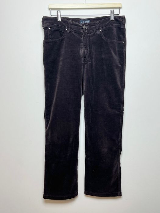 Vintage armani y2k velour shimmer cozy pants archive vintage | Grailed