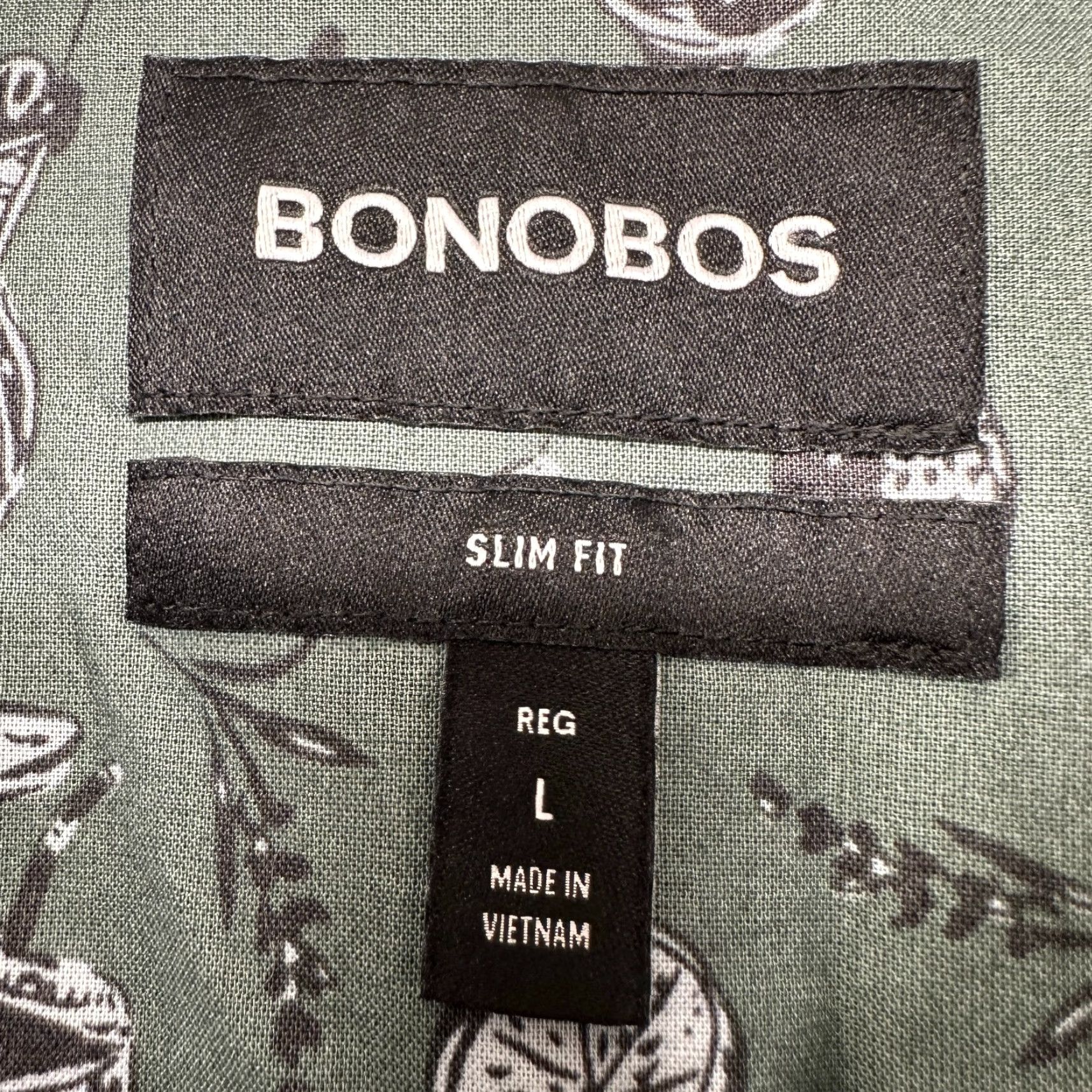 Bonobos Bonobos Shirt Mens L Green Button Up Short Sleeve Riviera Cocktail Tiki Bar Slim Size US L / EU 52-54 / 3 - 5 Thumbnail