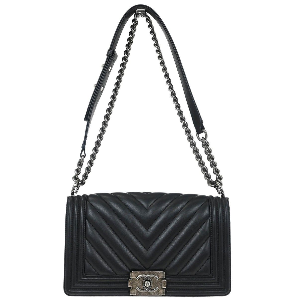 Chanel Chanel Boy Flap Bag Chevron Calfskin Size ONE SIZE - 1 Thumbnail