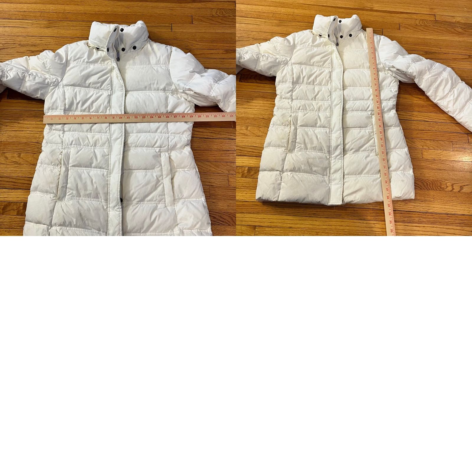 Lands' End Lands' End Coat Womens Medium Puffer Jacket White Down Nylon Regular M Womens White Puffer Jacket Size M / US 6-8 / IT 42-44 - 8 Thumbnail
