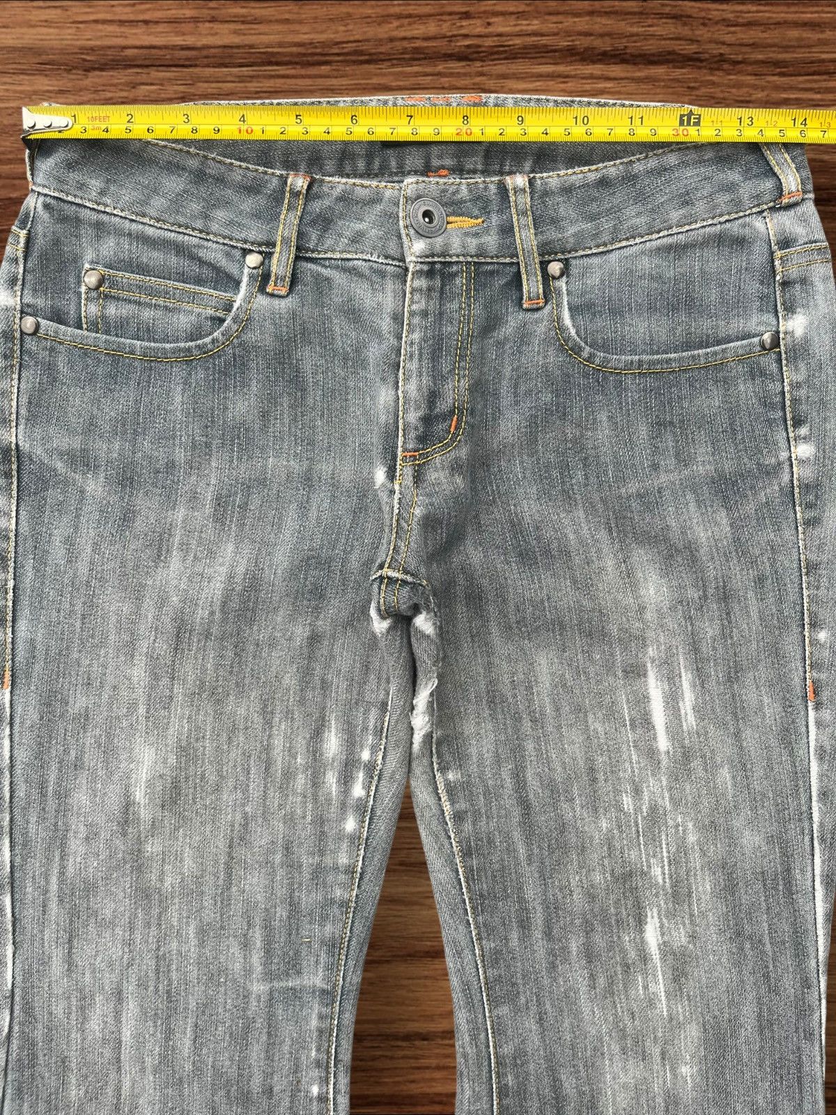 Japanese Brand Vintage Y2K Japanese Brand Distressed Bootcut Flare Jeans Size 27" / US 4 / IT 40 - 11 Thumbnail