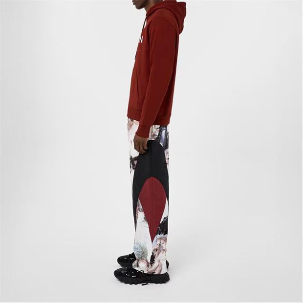 o1g2r1mq0324 Logo Hoodie in Red & White Menswear