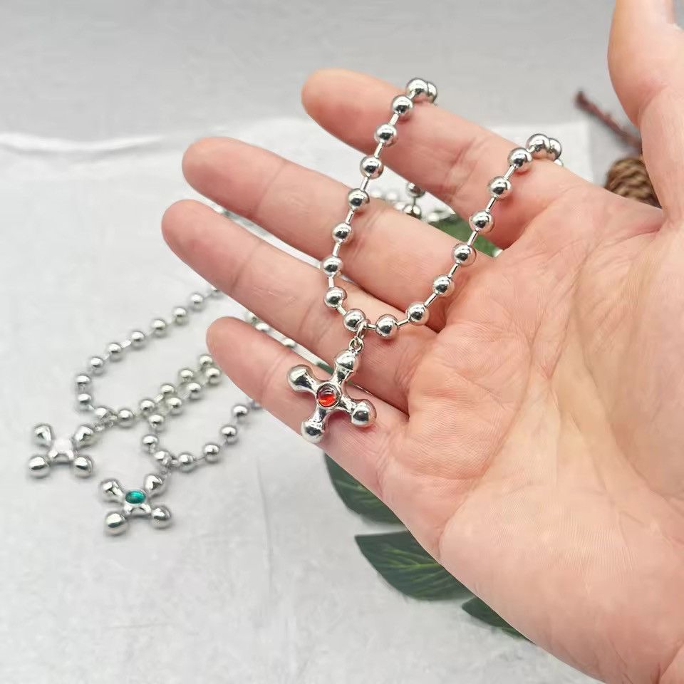 Jewelry Punk Quad Ball Pendant Necklace + 45 cm chain Size ONE SIZE - 2 Thumbnail