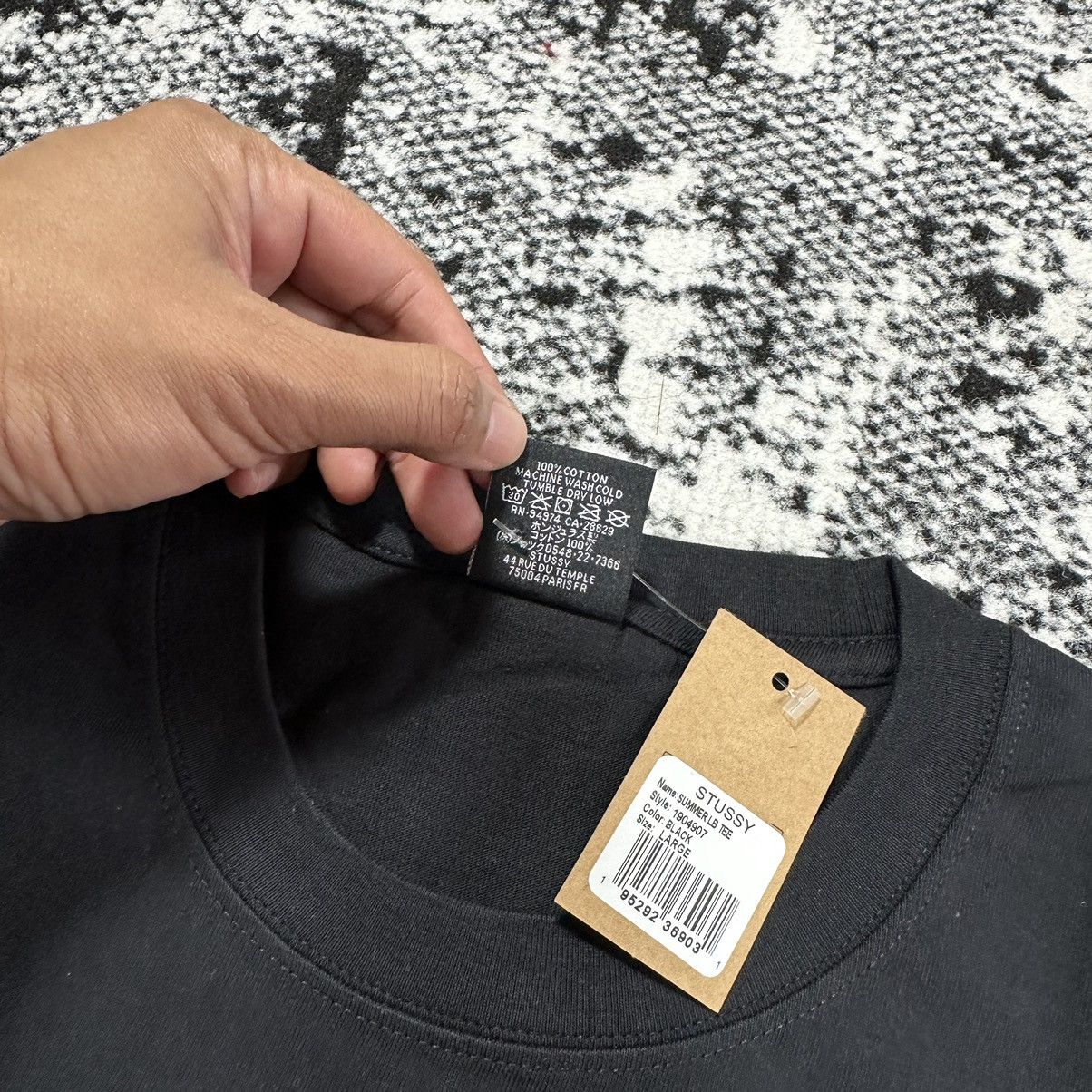 Stussy × Vintage STUSSY SUMMER LB TEE IN BLACK / LARGE Size US L / EU 52-54 / 3 - 6 Thumbnail
