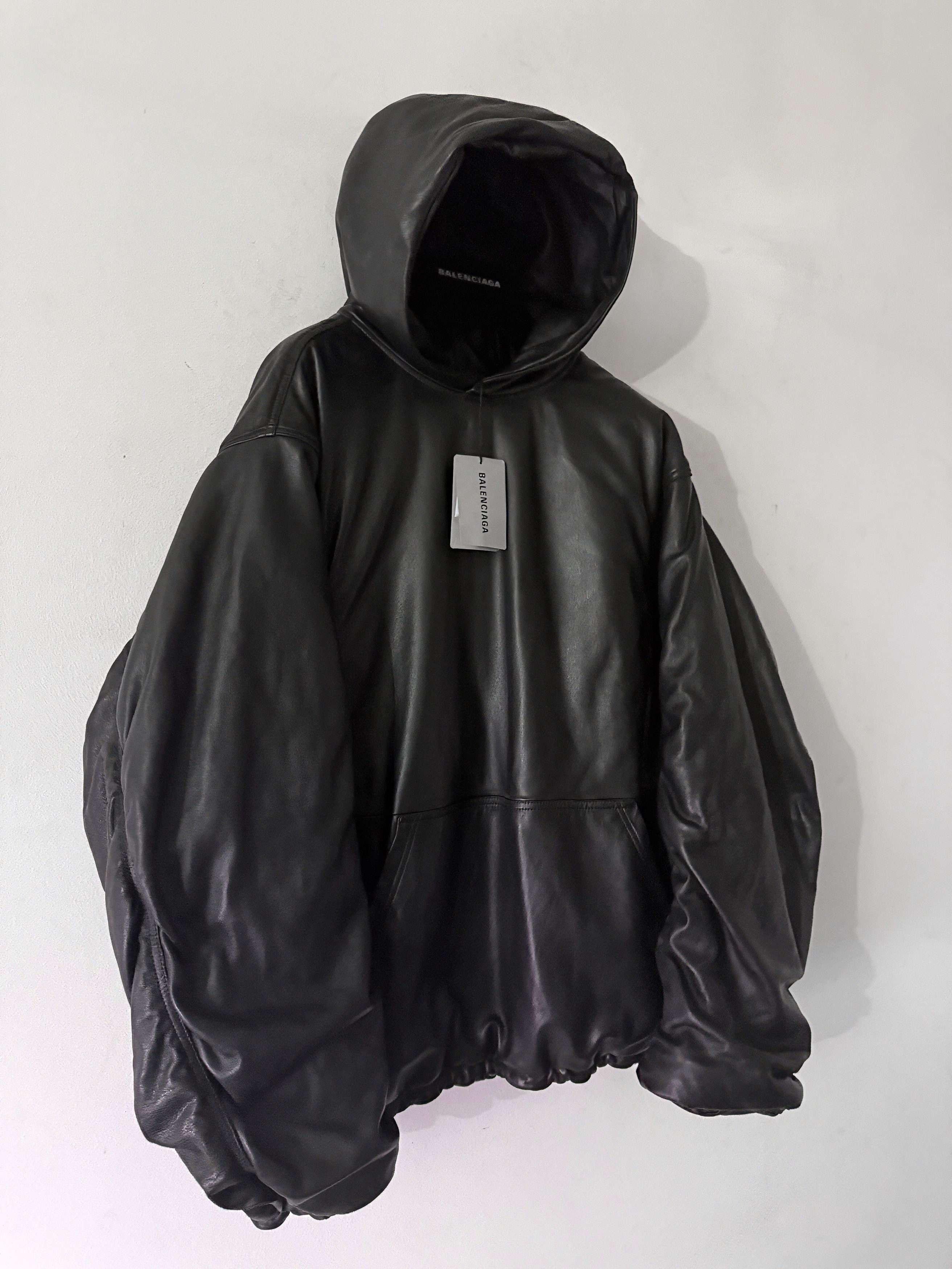 Balenciaga Oversized Full-Grain Leather Hoodie Size US M / EU 48-50 / 2 - 7 Thumbnail