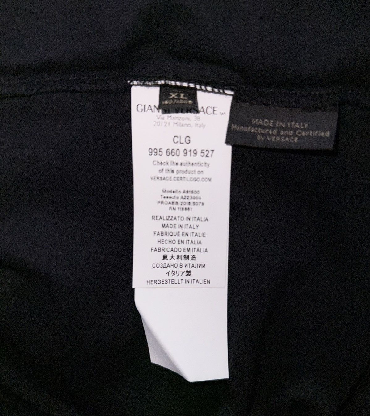 Versace VERSACE Men's Baroque Logo Polo-Black - Size XL (Fits Large) Size US XL / EU 56 / 4 - 4 Thumbnail