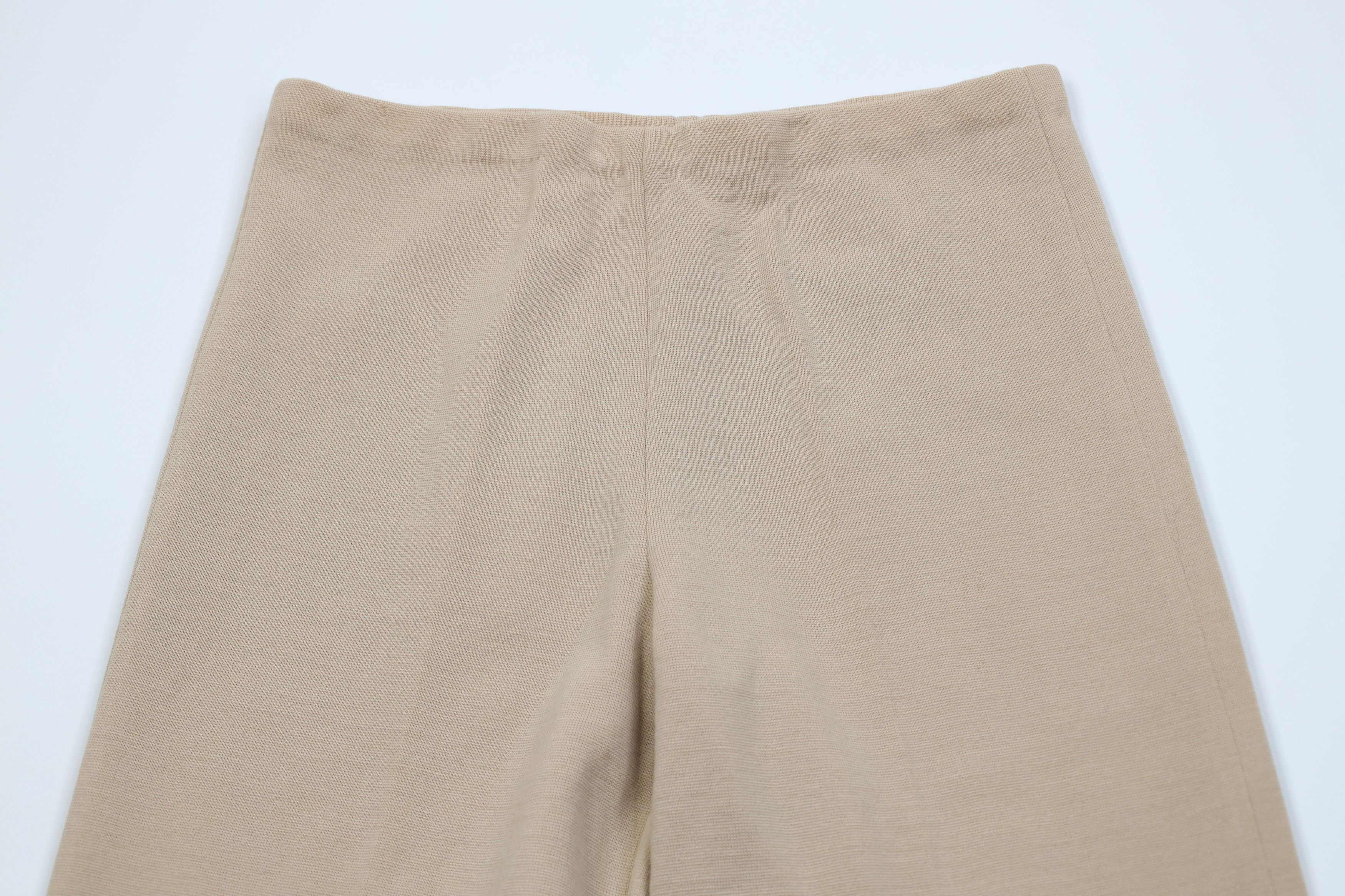 Vintage Vintage 70s Streetwear Wool Knit Bell Bottoms Pants Beige Size 36" / US 14 / IT 50 - 2 Thumbnail