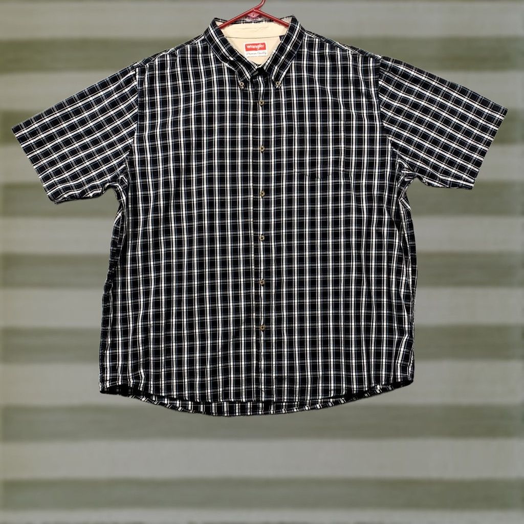 Wrangler Wrangler Button-Up Shirt Men’s 2XL Short Sleeve Black White Plaid Size US XXL / EU 58 / 5 - 1 Thumbnail