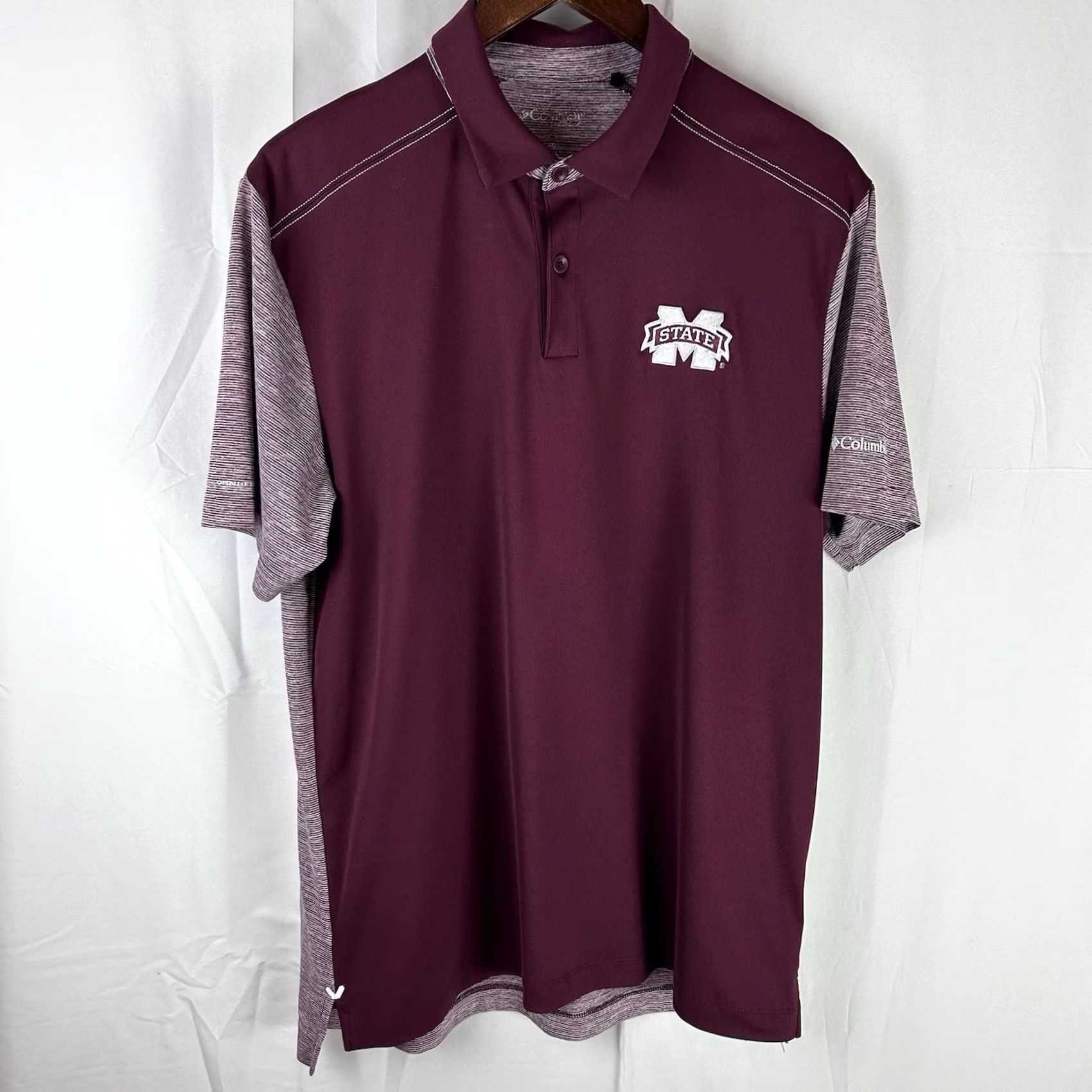 Vintage Columbia Polo Shirt Mens Large Red State University MSU Bulldog Omni-Freeze Forged Embroidered Short Sleeve Golf Size US L / EU 52-54 / 3 - 2 Thumbnail