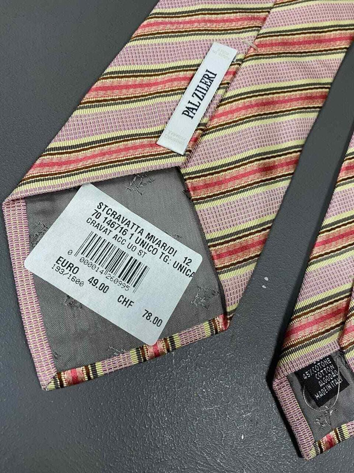Pal Zileri NWT Pal Zileri Unico Cravate Striped Silk Tie in Pink Size ONE SIZE - 12 Thumbnail