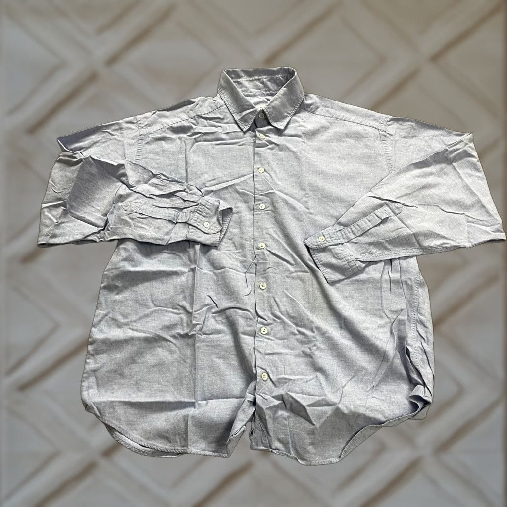 Armani VINTAGE? No. Armani Collezioni Dress Shirt Men XL Gray Long Sleeve Button-Down Work Italy Size 46R - 1 Thumbnail