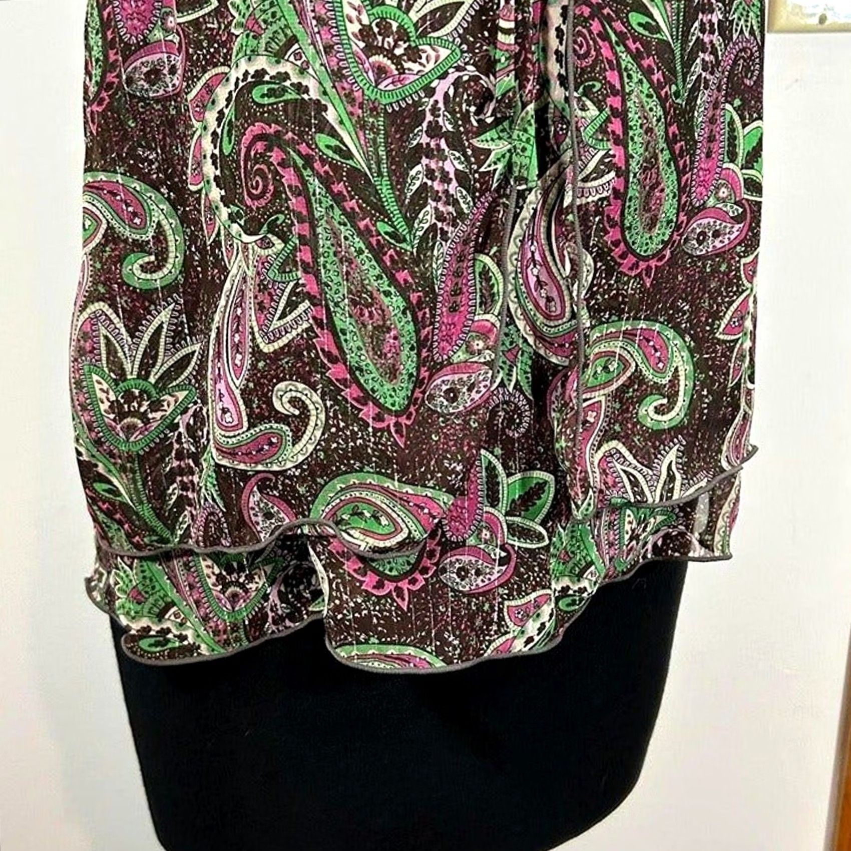 Vintage VINTAGE Y2K Paisley Tiered Blouse Womens Medium Blouse Red, Paisley Style, 2000s Boho Womens M Size M / US 6-8 / IT 42-44 - 5 Thumbnail