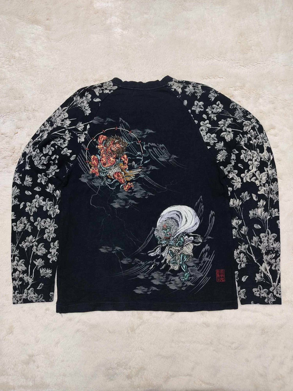 VINTAGE Karakuri Tamashii Wind and Thunder God Embroidered