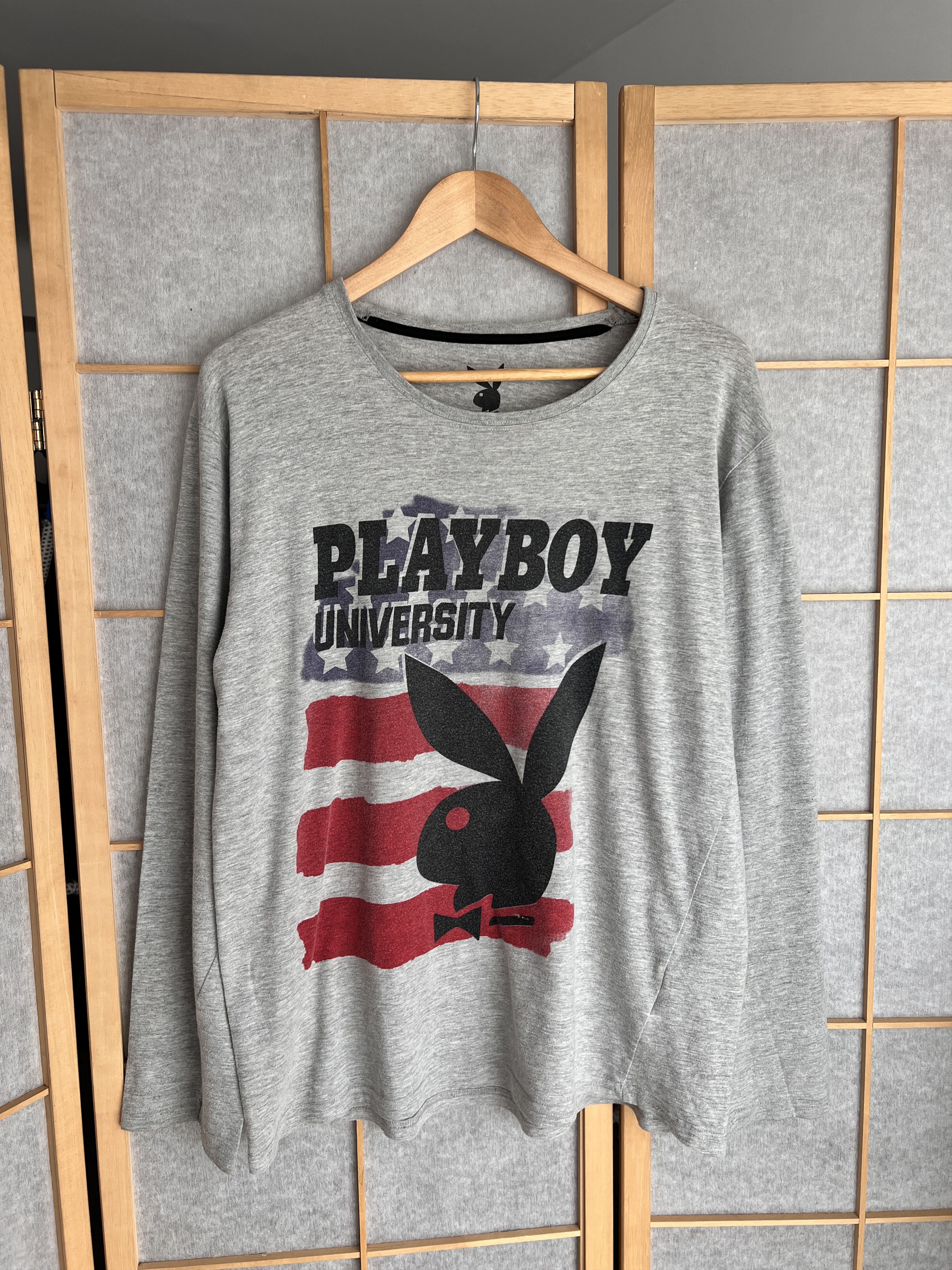 Playboy Indie sleaze Y2K Playboy USA longsleeve t shirt printed flag Size US L / EU 52-54 / 3 - 9 Thumbnail