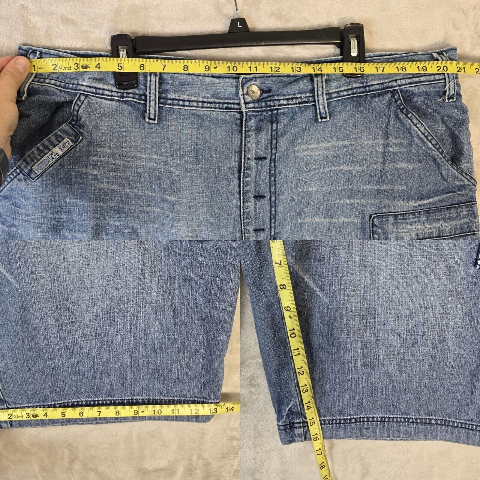 Ecko Unltd. Vtg Ecko Unltd Denim Shorts Mens 40 Blue Baggy Cargo Y2K Size US 40 / EU 56 - 11 Thumbnail