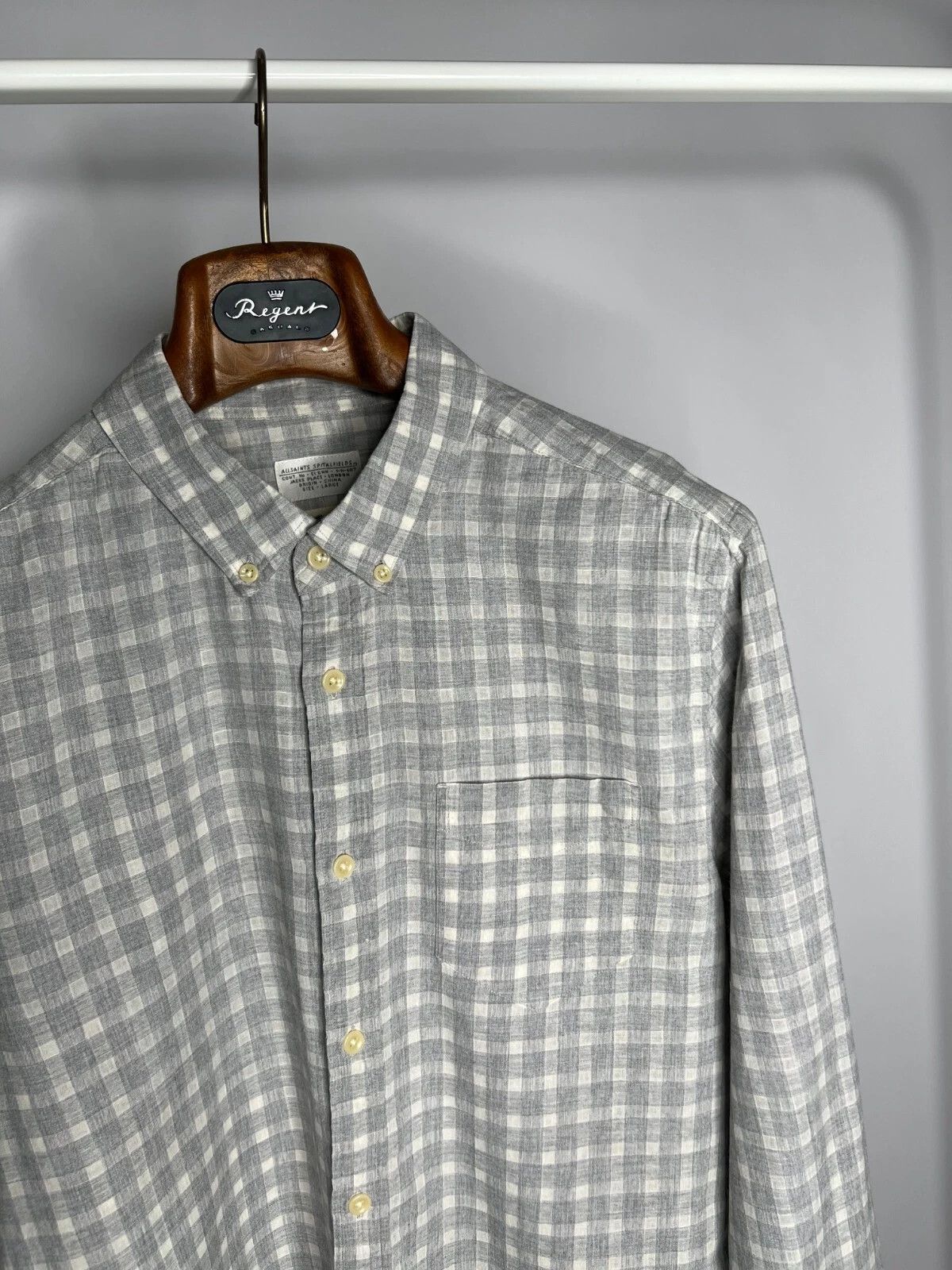 Allsaints ALLSAINTS Haku L/Slv Shirt Wool Linen Blend Plaid Japan Made Size US L / EU 52-54 / 3 - 3 Thumbnail
