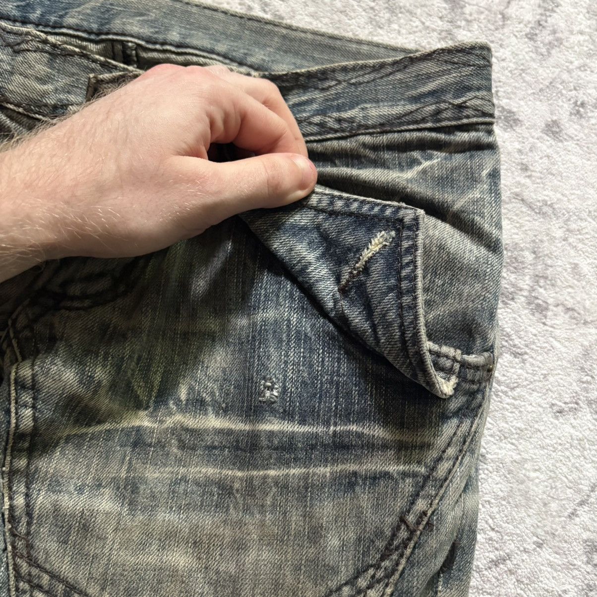 Tornado Mart Tornado Mart Buttoned Studded Flared Denim Jeans Blue | S Size US 30 / EU 46 - 7 Thumbnail