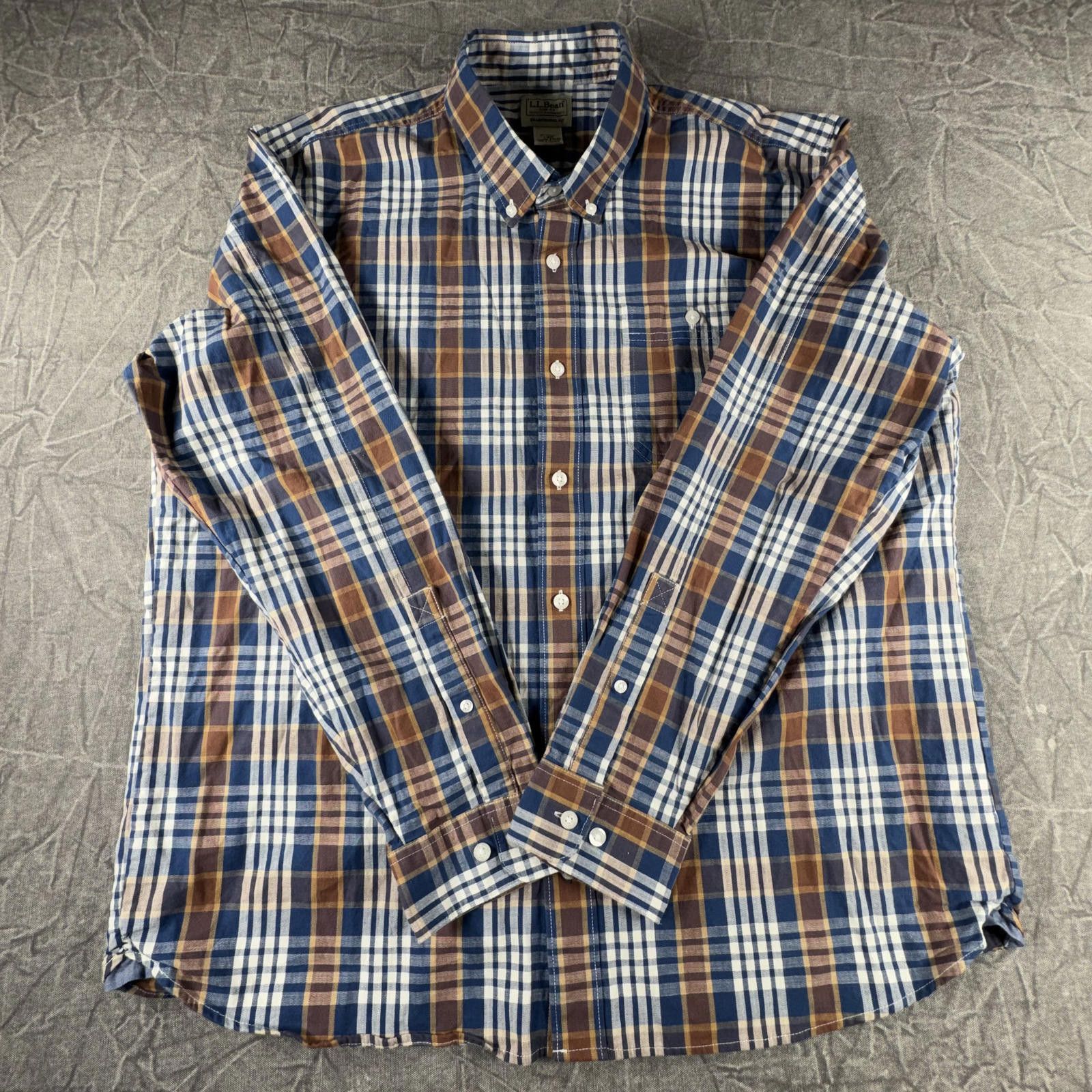 L.L. Bean L.L. Bean Shirt Men's L Blue Brown Button Down Traditional Size US L / EU 52-54 / 3 - 1 Thumbnail