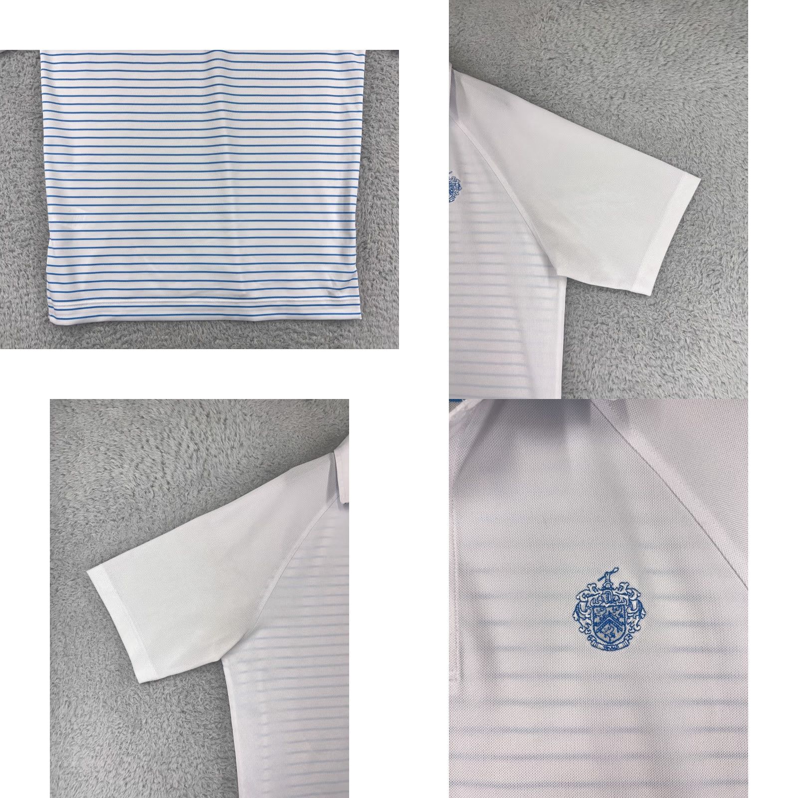 Footjoy FootJoy Polo Mens Large White Striped Polyester Blend Golf Lightweight Shirt Size US L / EU 52-54 / 3 - 8 Thumbnail