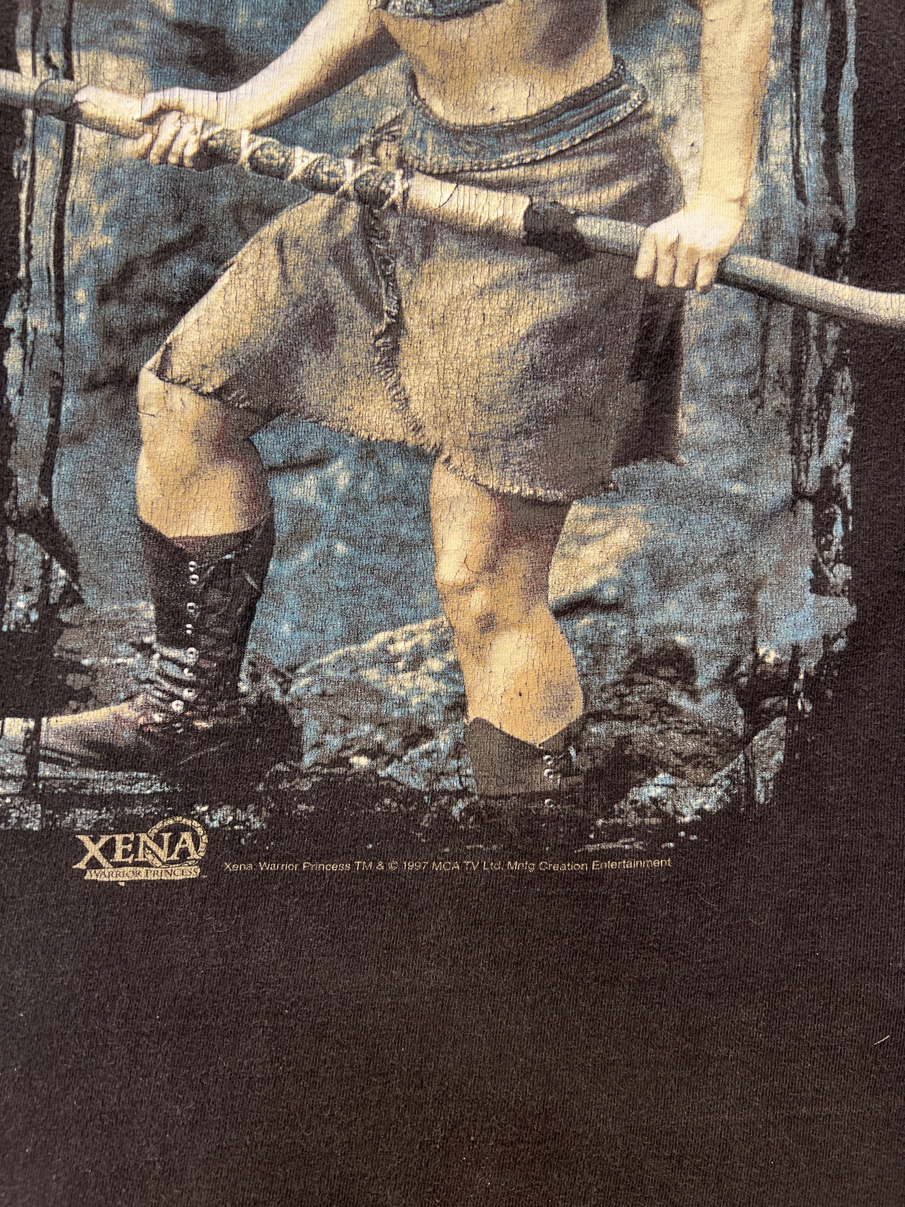 Vintage 97 Xena Princess Warrior Gabrielle Bard of Poteidaia T-Shirt Size US XXL / EU 58 / 5 - 5 Thumbnail