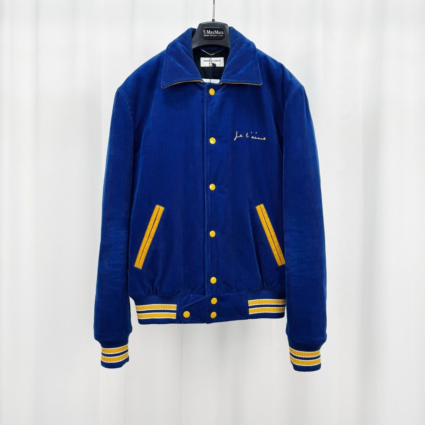 Saint Laurent Paris Saint Laurent Embroidered Letter Corduroy Baseball Jacket Size US S / EU 44-46 / 1 - 1 Thumbnail
